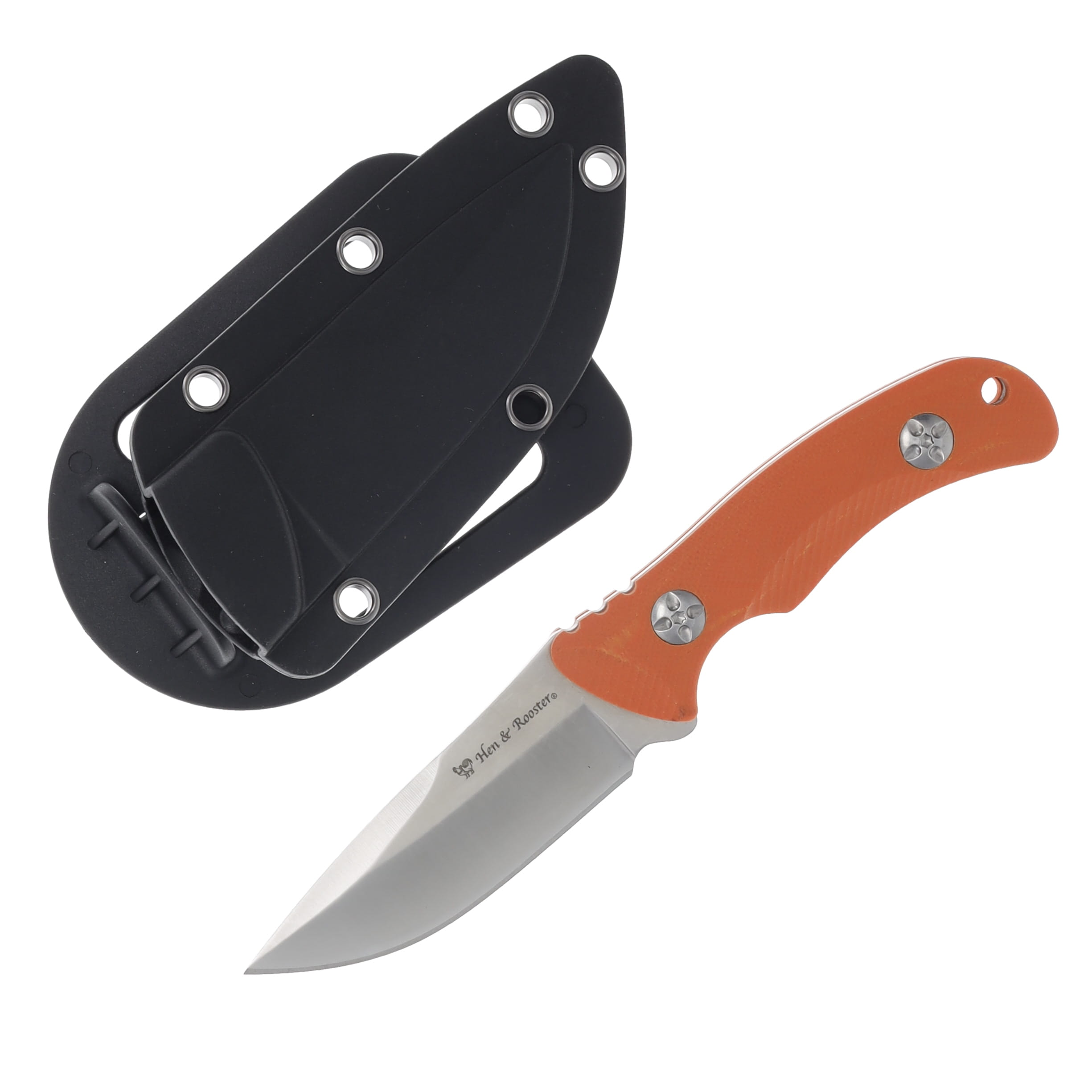 Hen & Rooster Modified Drop Point Orange G-10 Handle Fixed Blade HRI01ORG10 View 1
