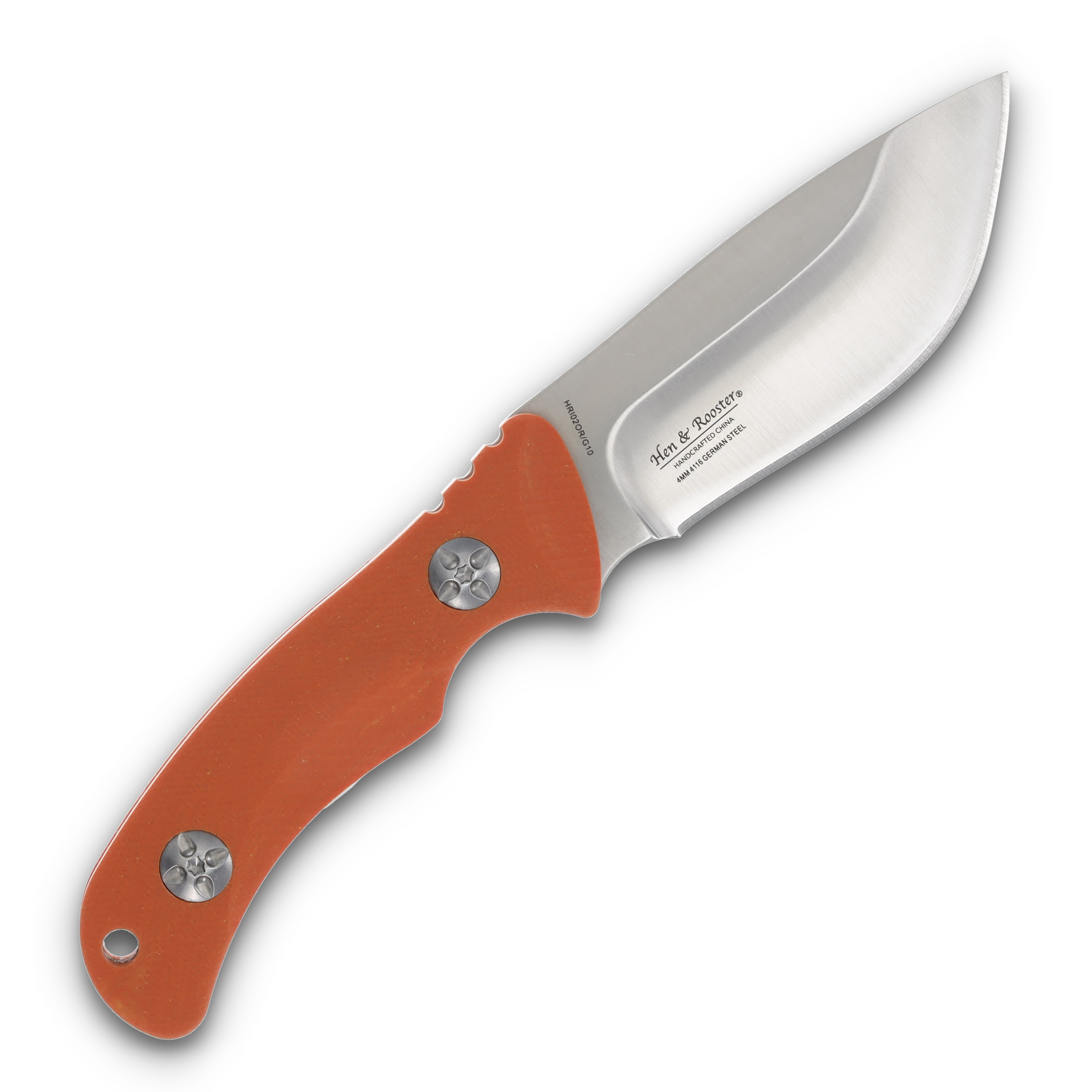 Hen & Rooster Fixed Blade Set Mod Drop Pt/Drop Pt Skinner Orange G-10 HRI0102ORSET View 6