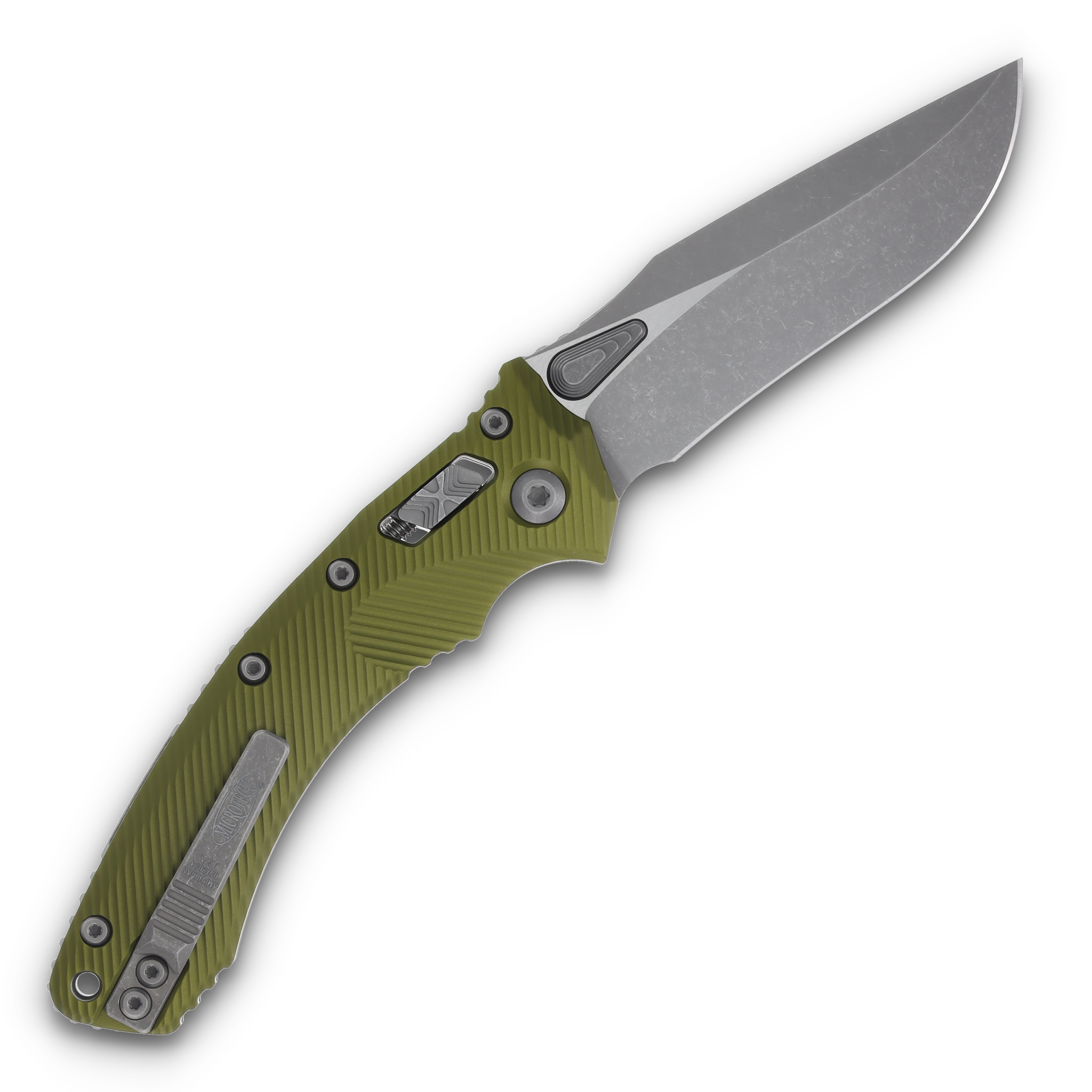 Microtech Amphibian - RAM-LOK S/E Fluted OD Green Apocalyptic Standard MT137RL10APFLOD View 2