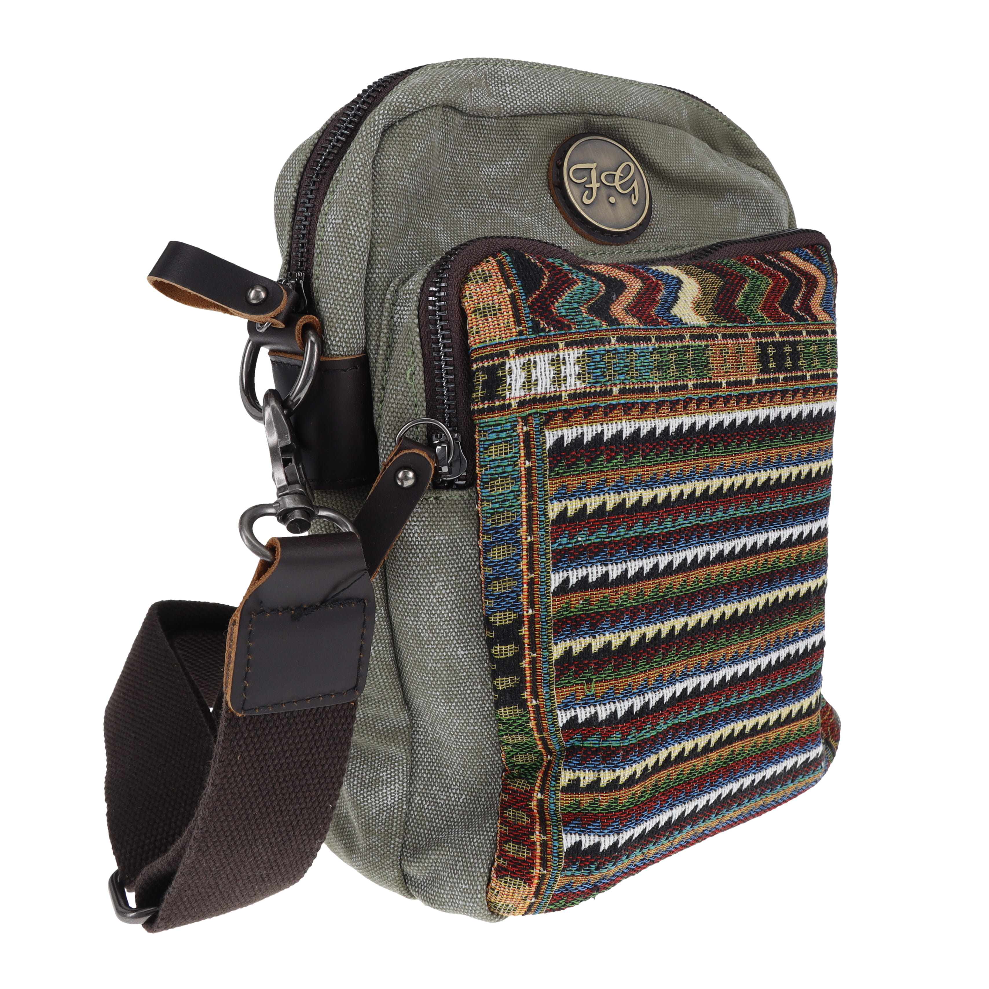 FabiGun Conceal Carry Washed Green Canvas and Brocade SM3993G View 3