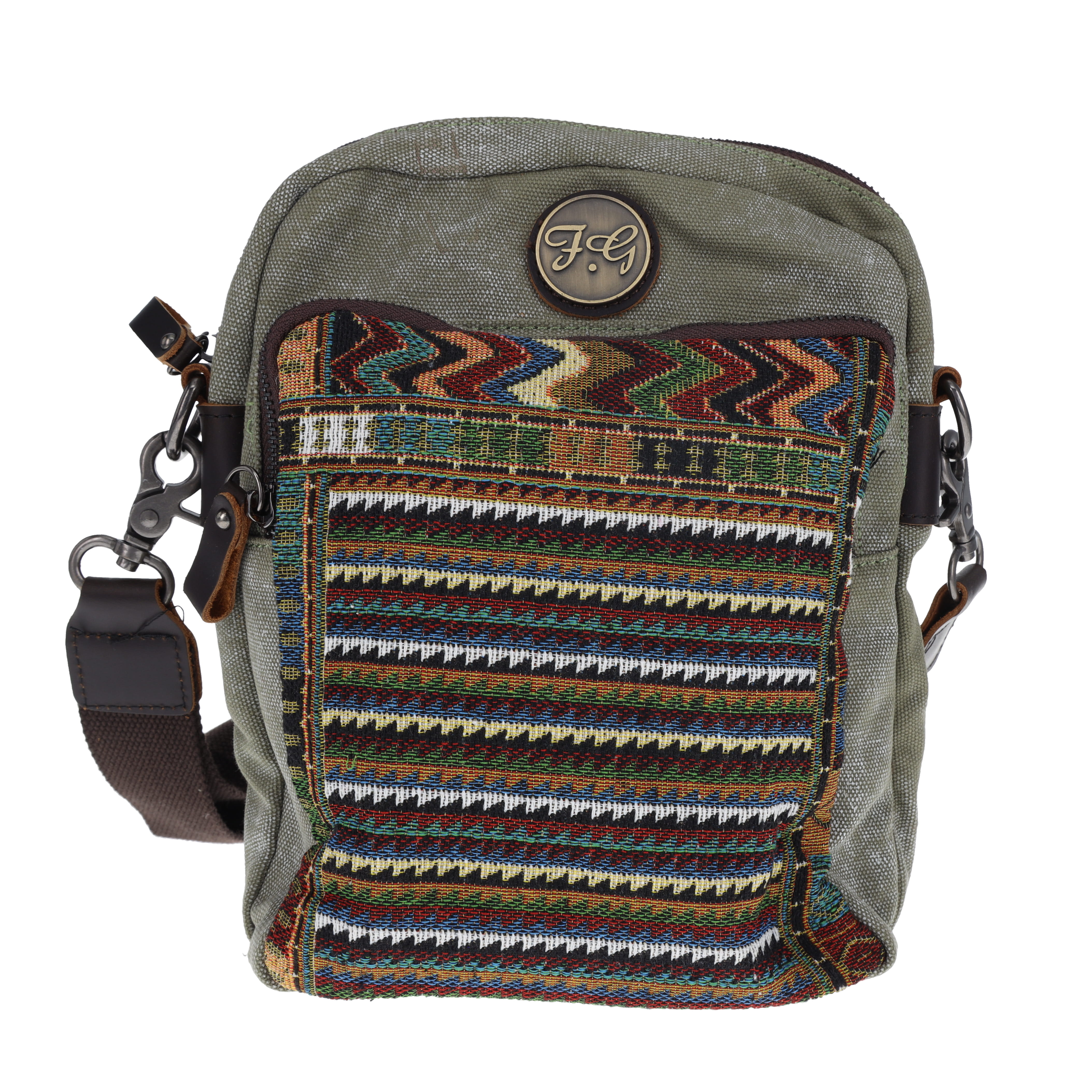 FabiGun Conceal Carry Washed Green Canvas and Brocade SM3993G View 1