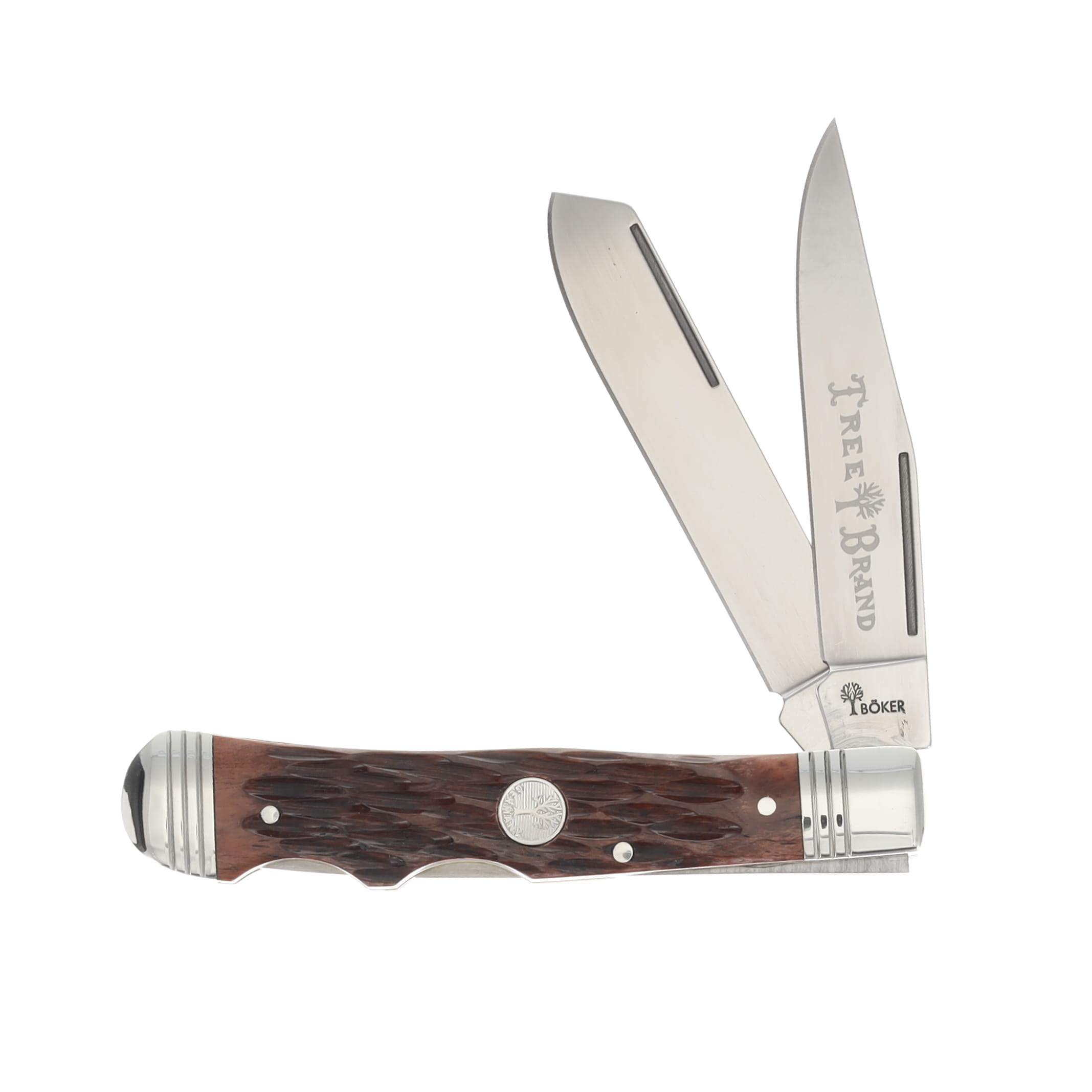 Boker TS 2.0 Double Lock Trapper Lockback Knife Brown Jigged Bone BK110869 View 1