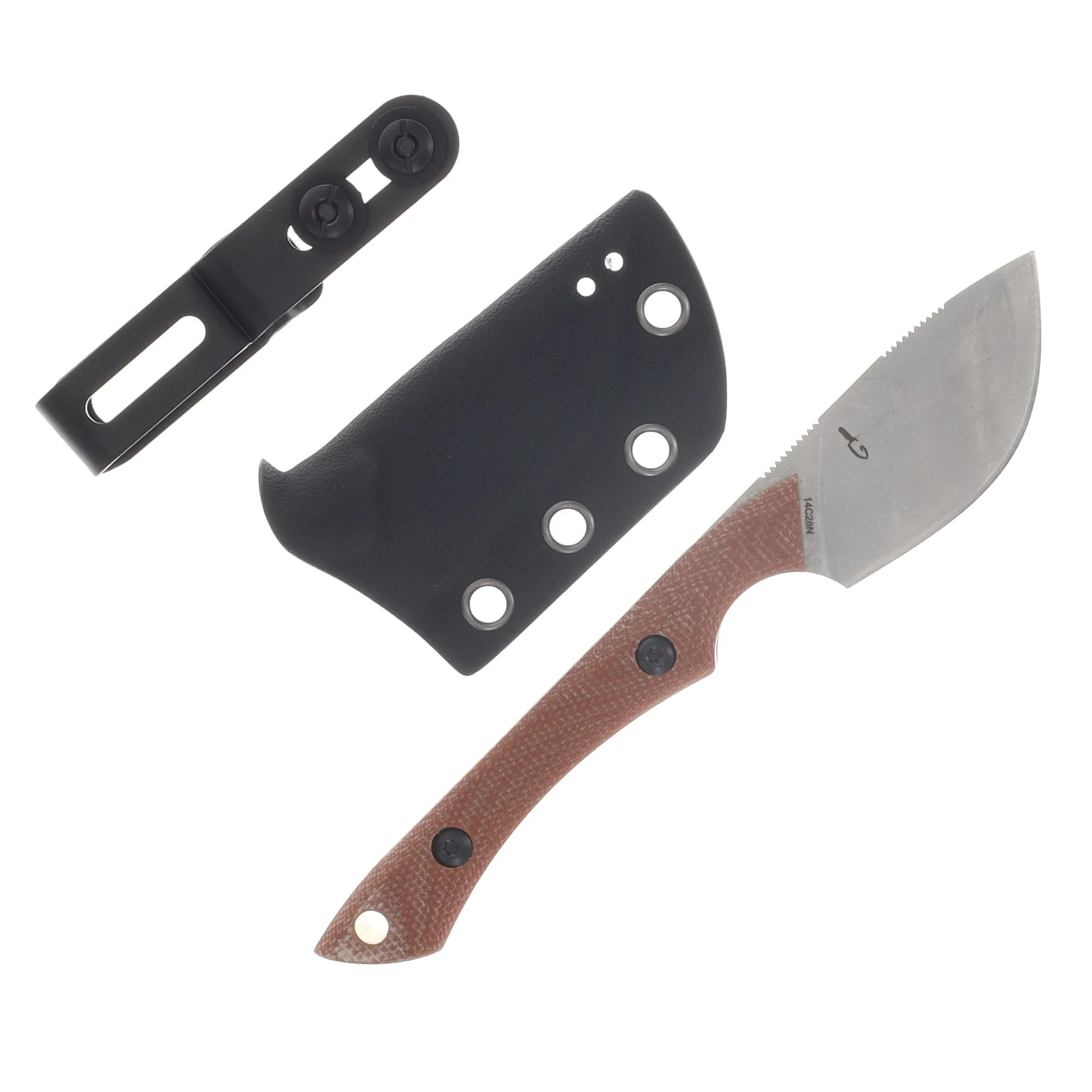 Boker Plus M.U.K. Fixed Blade Knife Stonewash 12C27 Brown Micarta BK02BO593 View 2