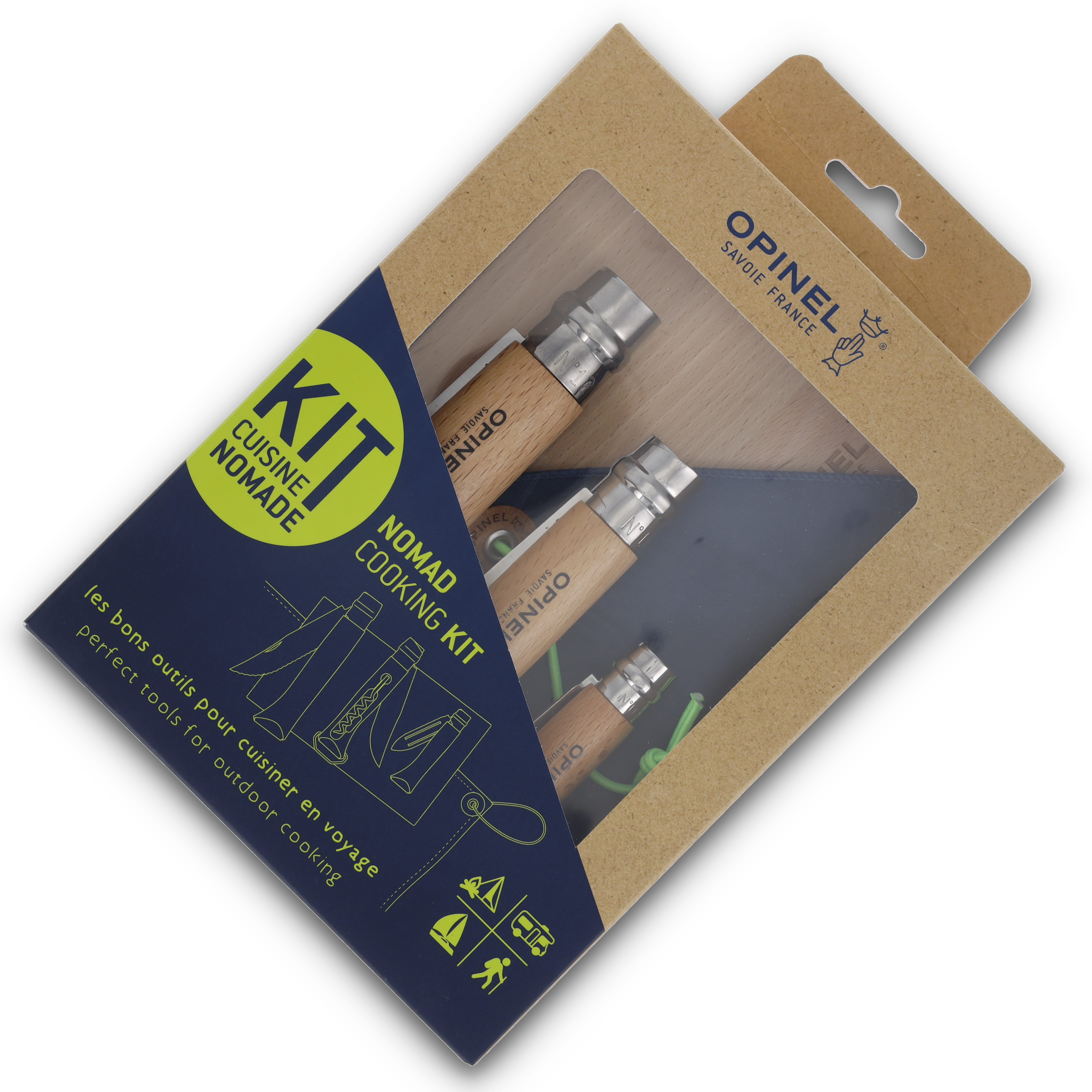 Opinel Nomad Cooking Kit 5-Piece Travel Set Olive Wood Handles OP002614 View 23