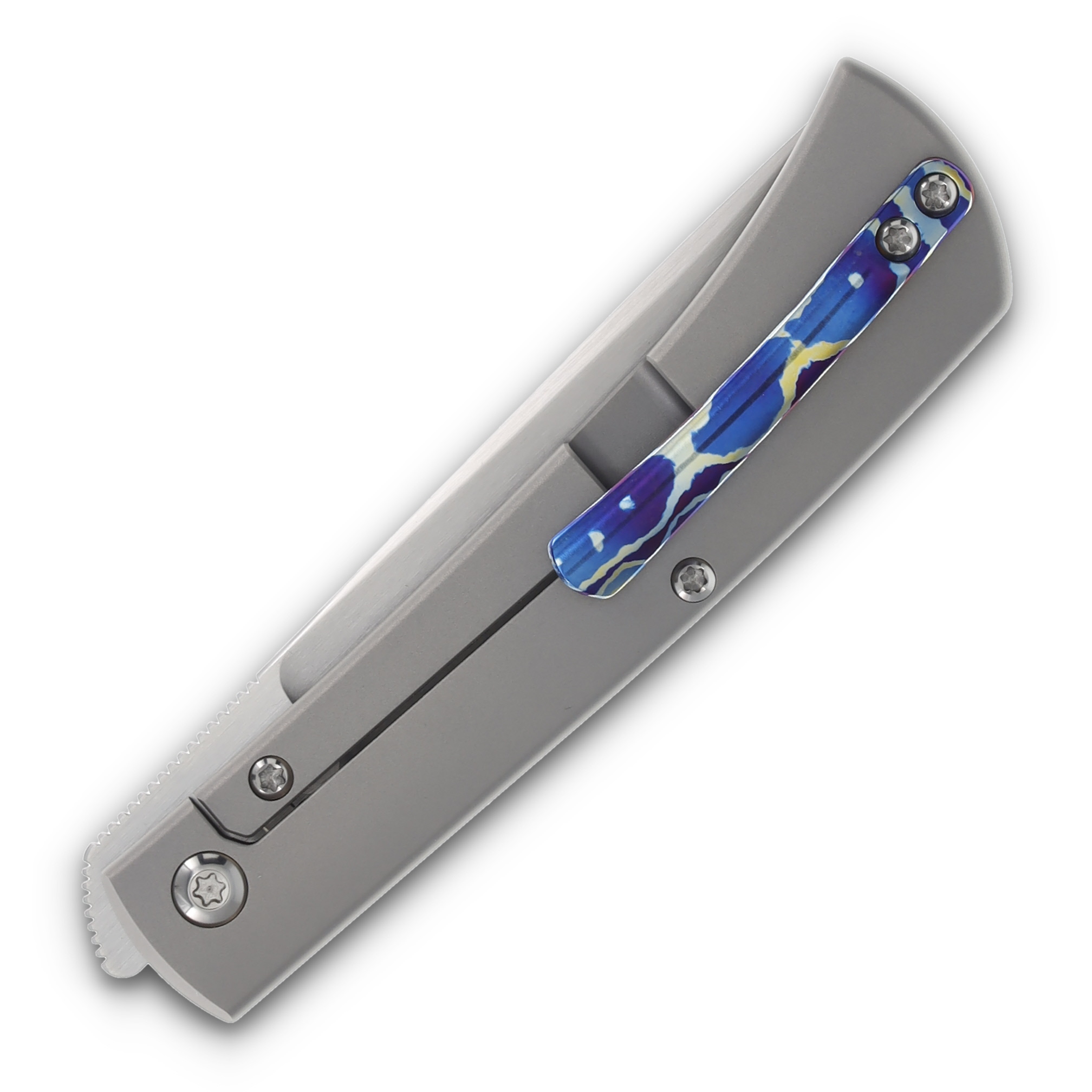 ESNYX Silver Line Workhorse Mokuti Shield Gray 3.16in Plain Satin Drop Point ESN-WHFF-75 View 6