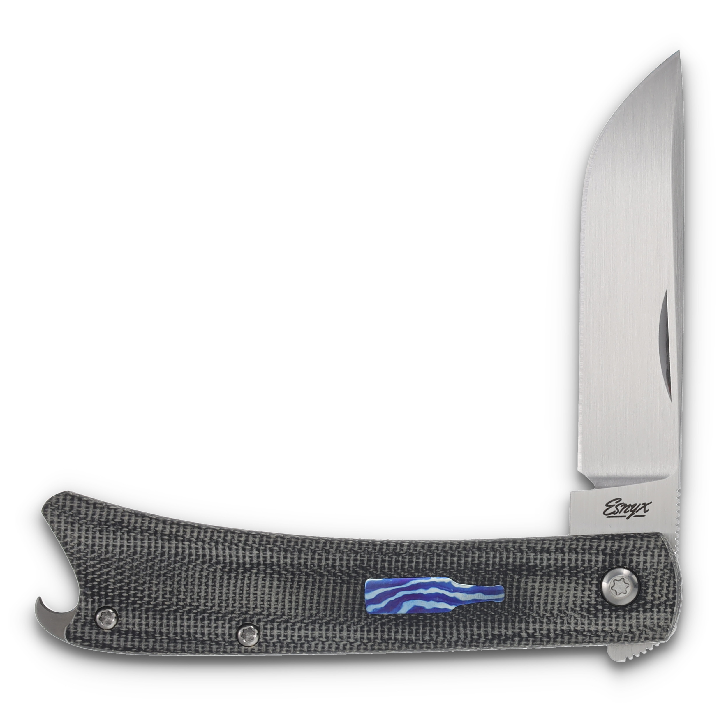 ESNYX Silver Line Beer Buster Mokuti Shield Black 3.02in Plain Satin Drop Point ESN-BBFF-66 View 1