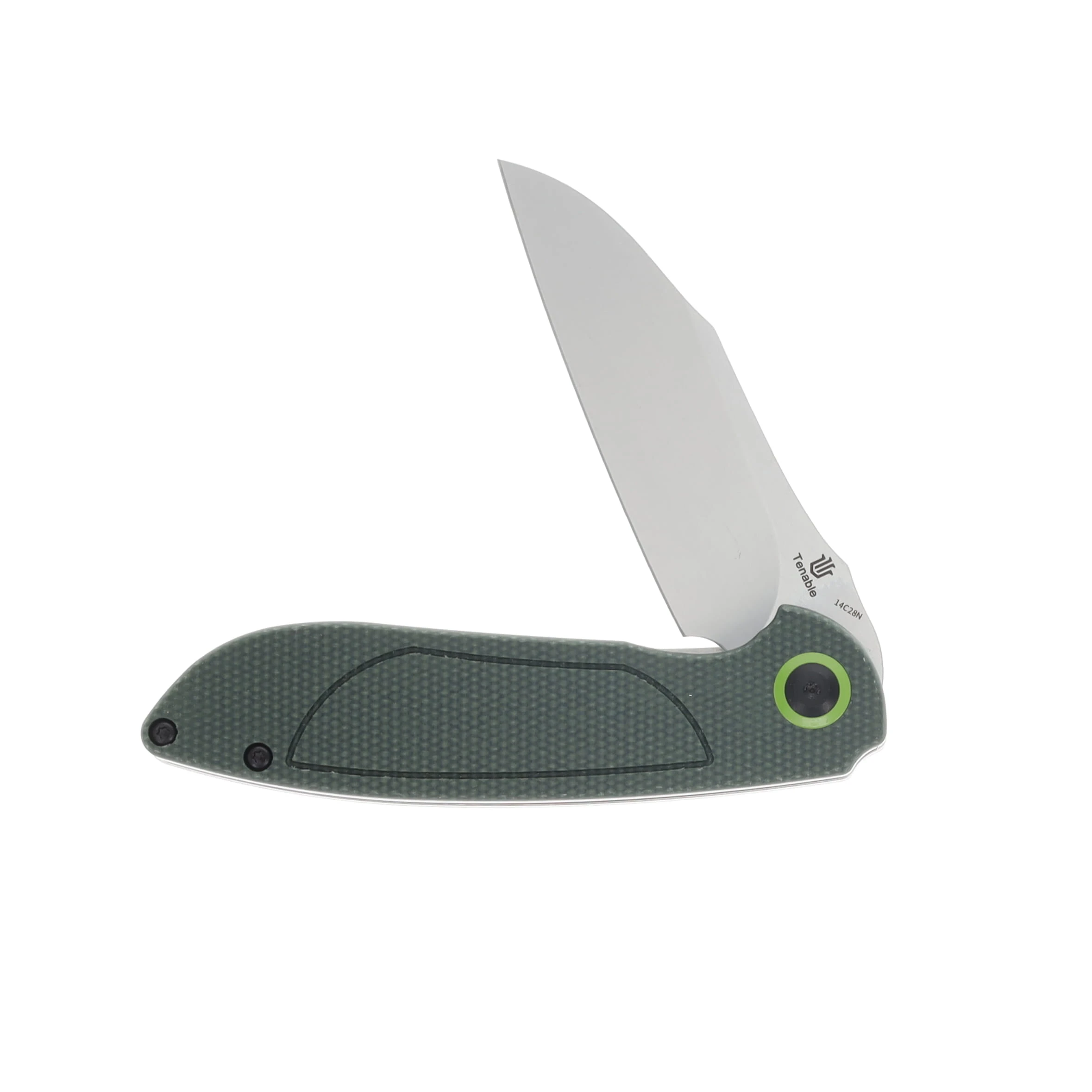 Tenable Prometheus Green 3.29 Inch Plain Stonewash Wharncliffe T1040A2 View 3