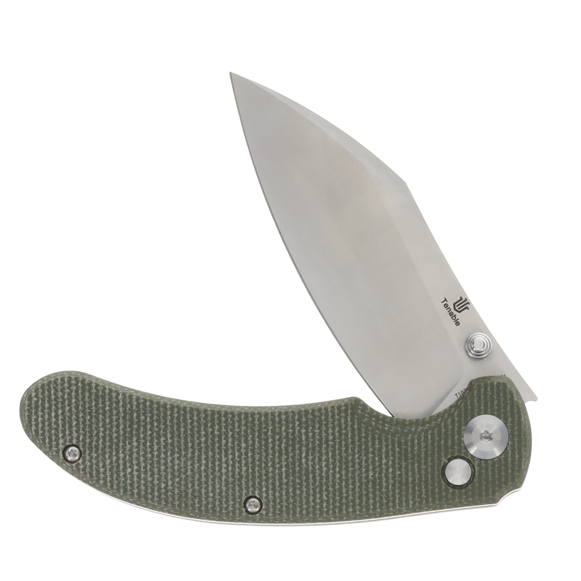 Tenable Nesstreet Folding Knife Green 3.58 Inch Plain Satin Drop Point T1039F4 View 3