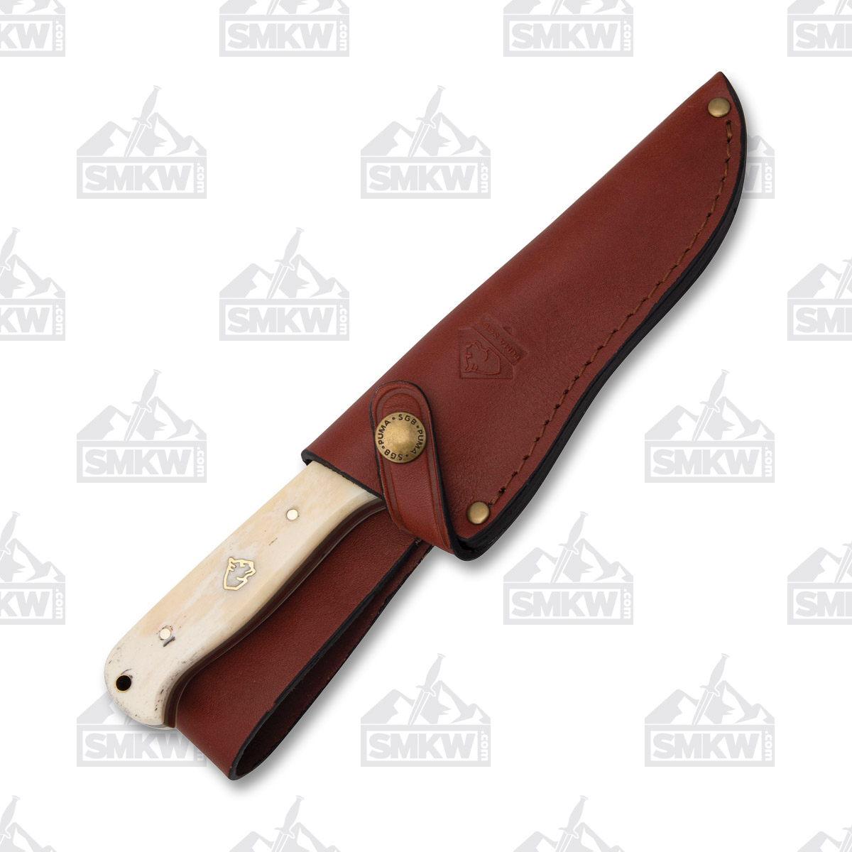 Puma SGB Buffalo Hunter White Smooth Bone 5.7in Plain Satin Modified Clip Point PKC6817200T View 4