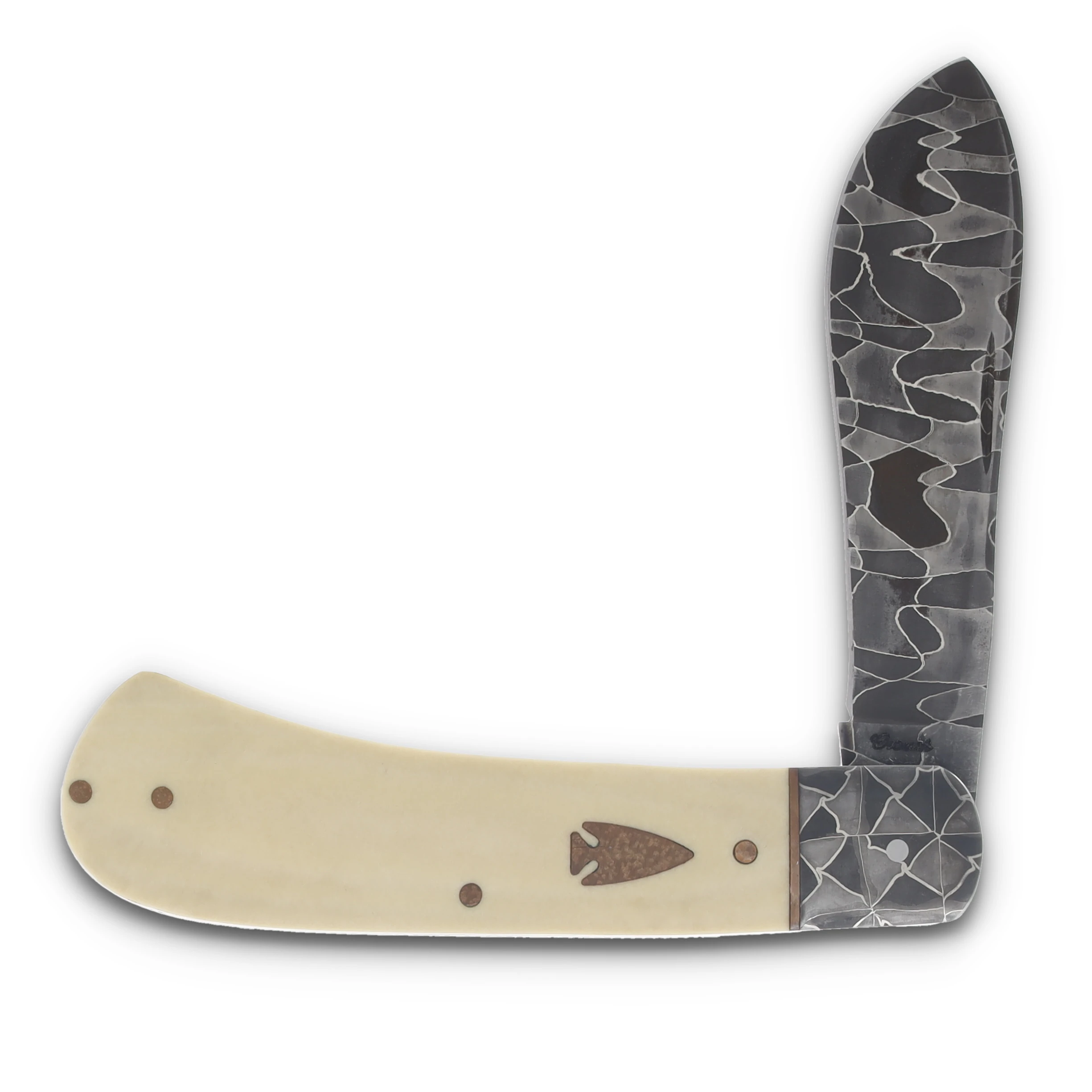 Crouch Knives Trapper with Doug Ponzio Damascus BCK004 View 3