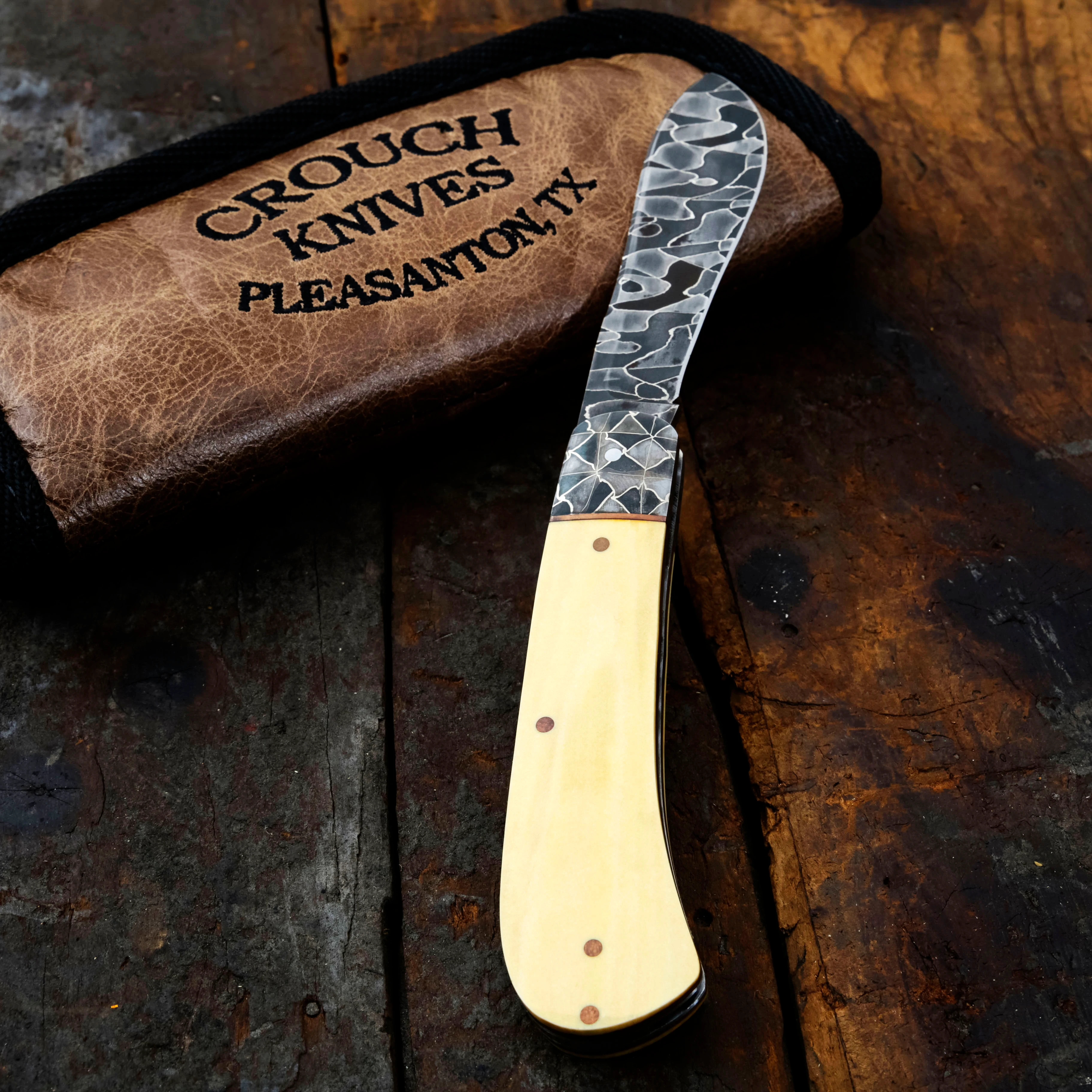 Crouch Knives Trapper with Doug Ponzio Damascus BCK004 View 12
