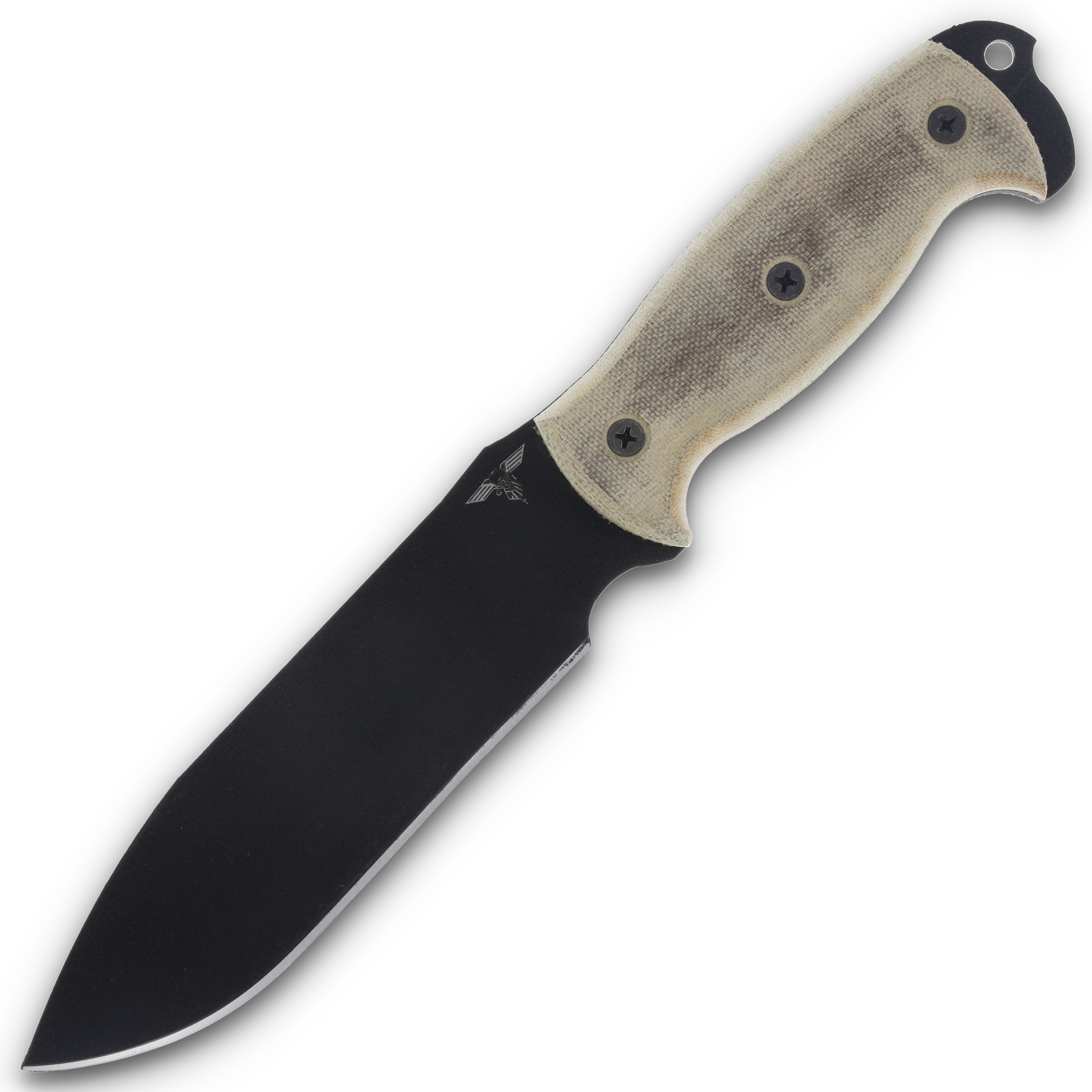GTI Custom Knives RD6 Fixed Blade Black 1095 Steel/Tan Micarta GTI40 View 3