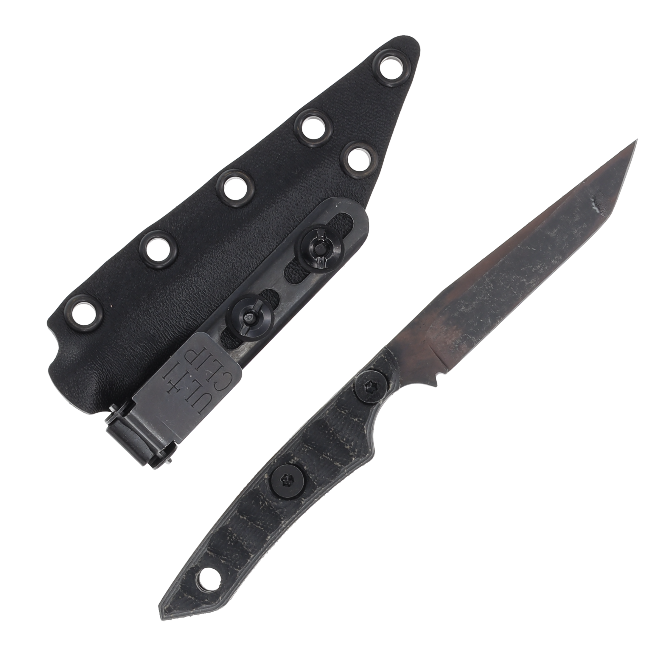 Jackalope Knives Axex 2.87 Inch Plain Black Stonewash Tanto JK007 View 2