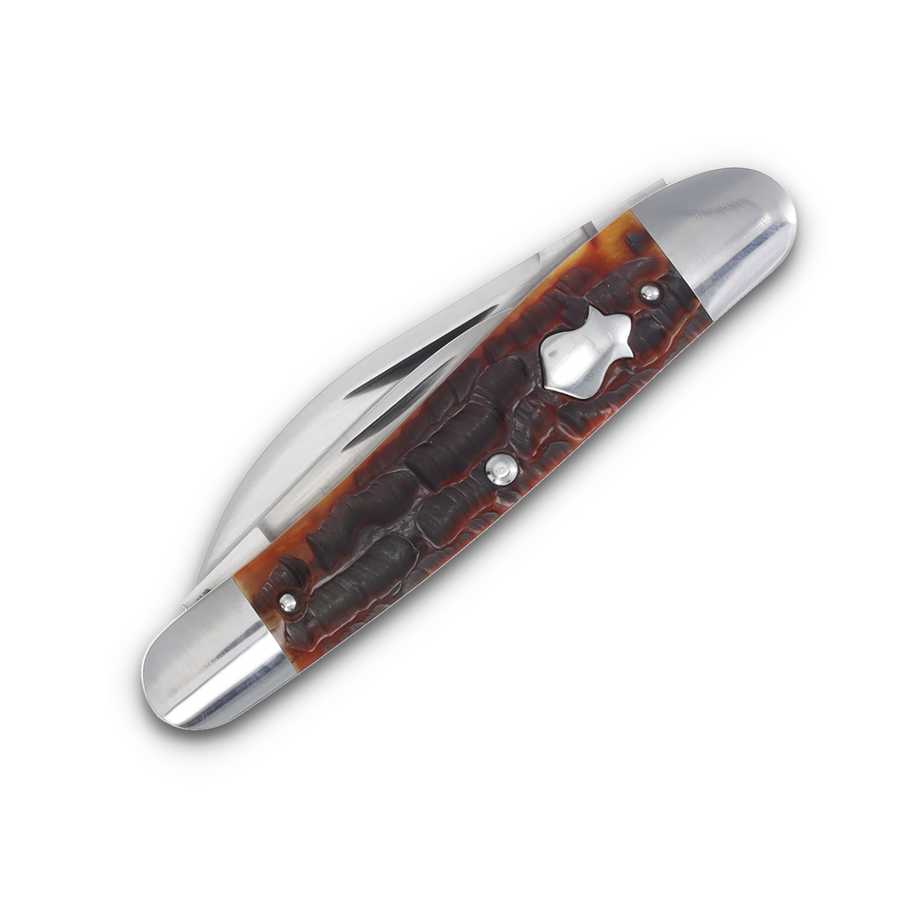 Swenson Knives Mahogany Jigged Bone Seahorse Whittler Folding Knife LS002 View 3