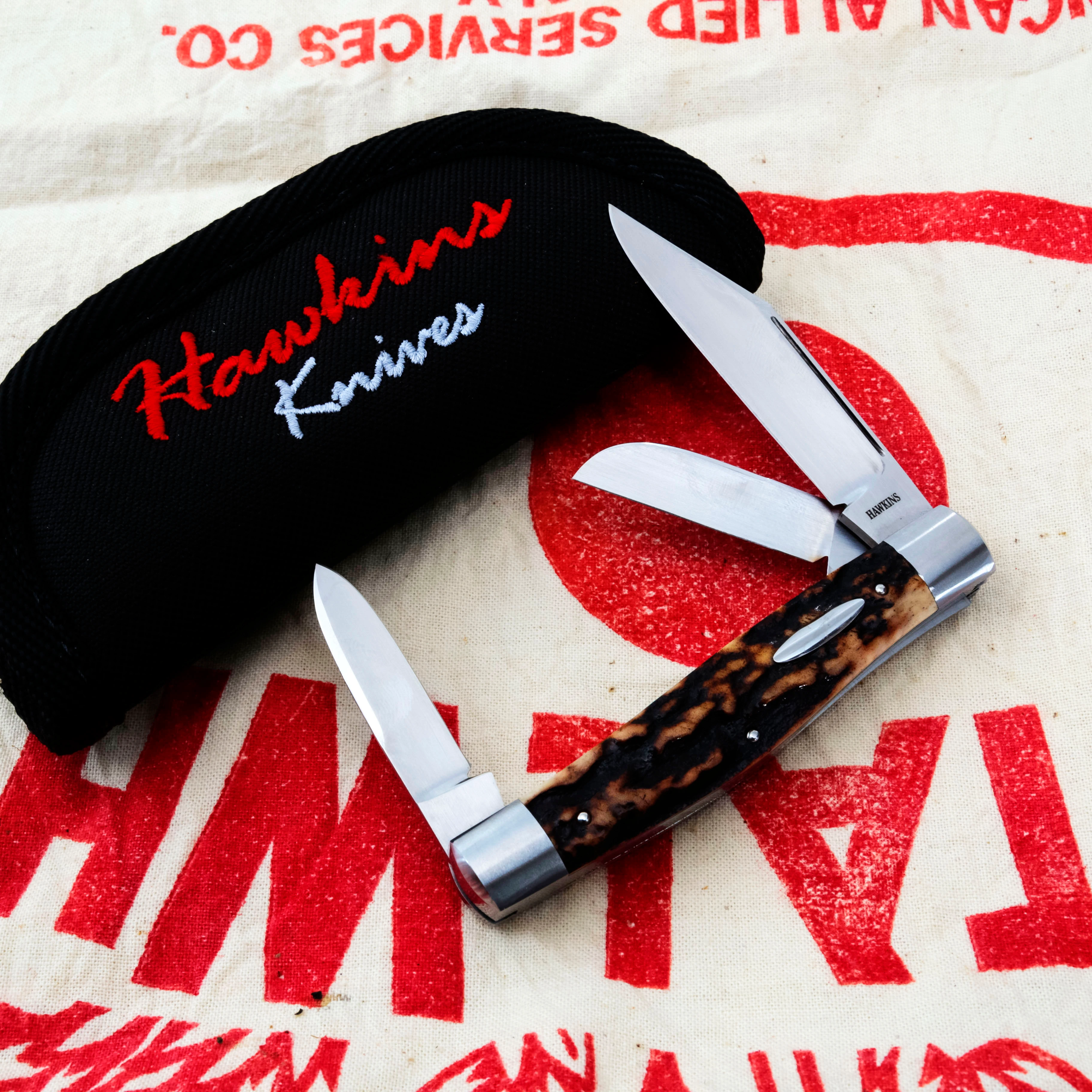 Hawkins Knives Sambar Stag Stockman Folding Knife JH003 View 8
