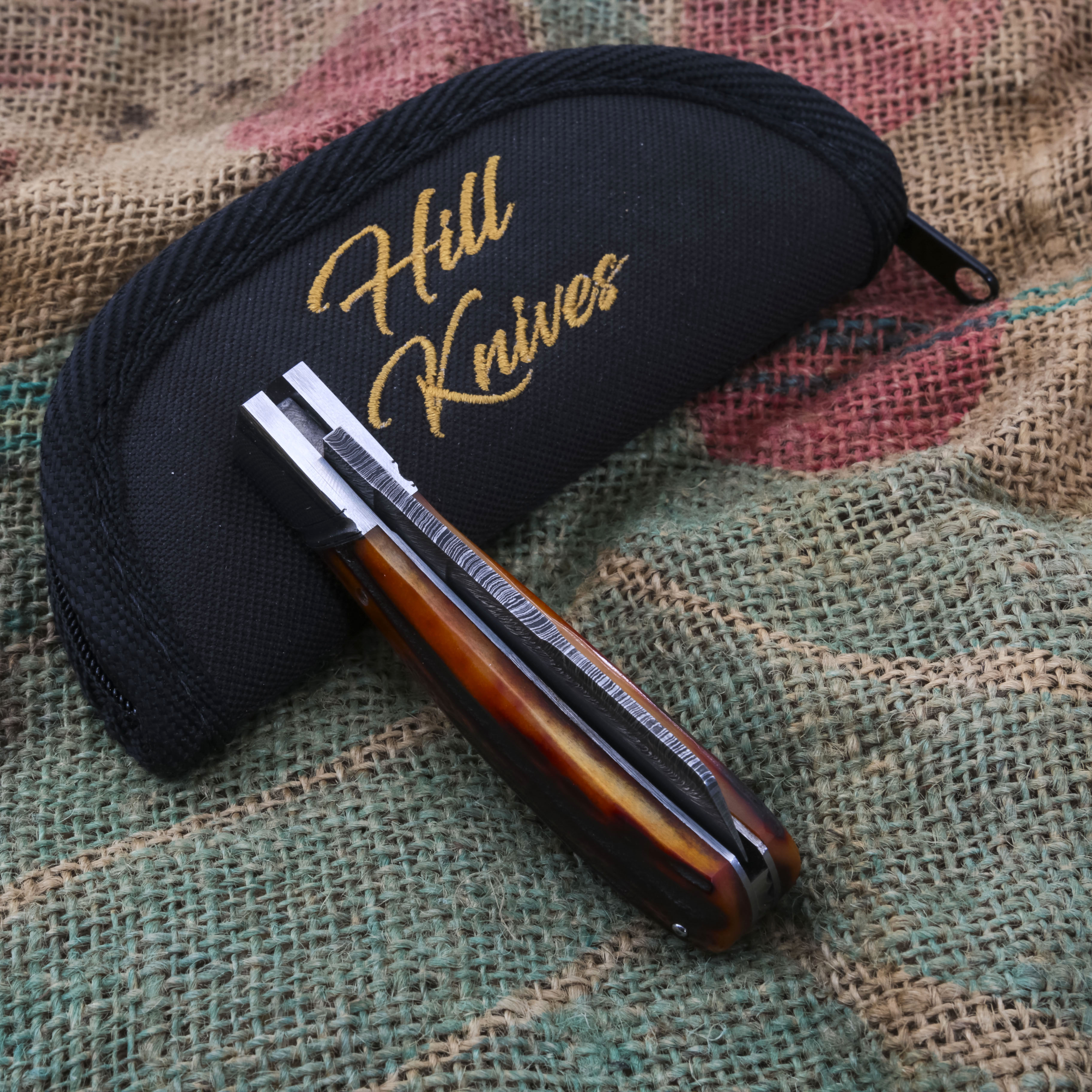 Tobin Hill Cotton Sampler Mike Tyre Shield Amber Sambar Stag 2.25in Damascus TH003 View 20