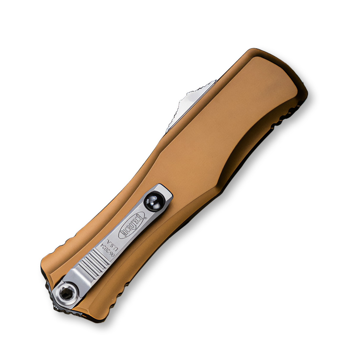 Microtech Hera II Tan OTF Auto Knife 4in Stonewash D/E Dagger Blade AUMT170210TA View 2