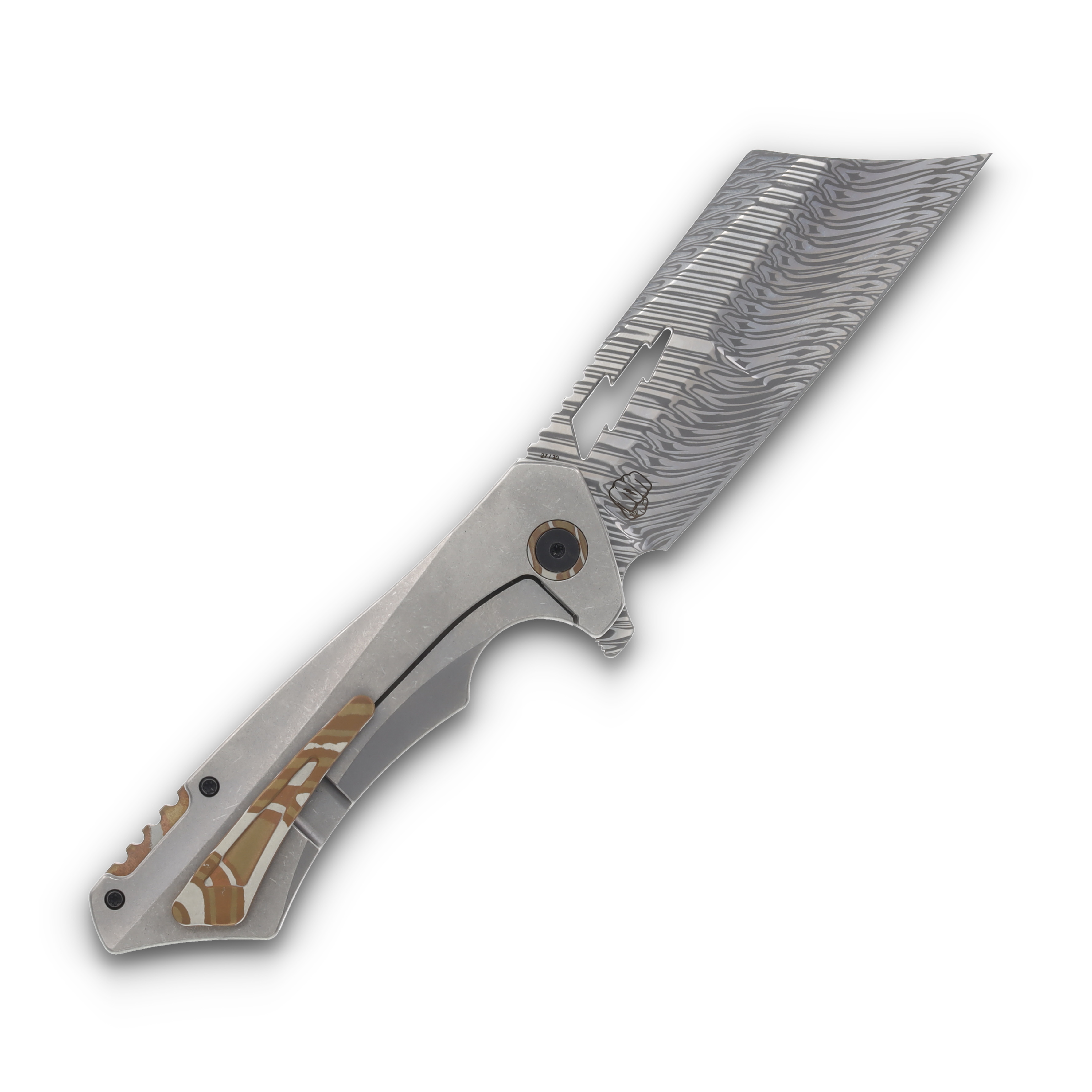 Something Obscene Nemley New Style  3.5in Fafnir Damasteel Cleaver SO018 View 2