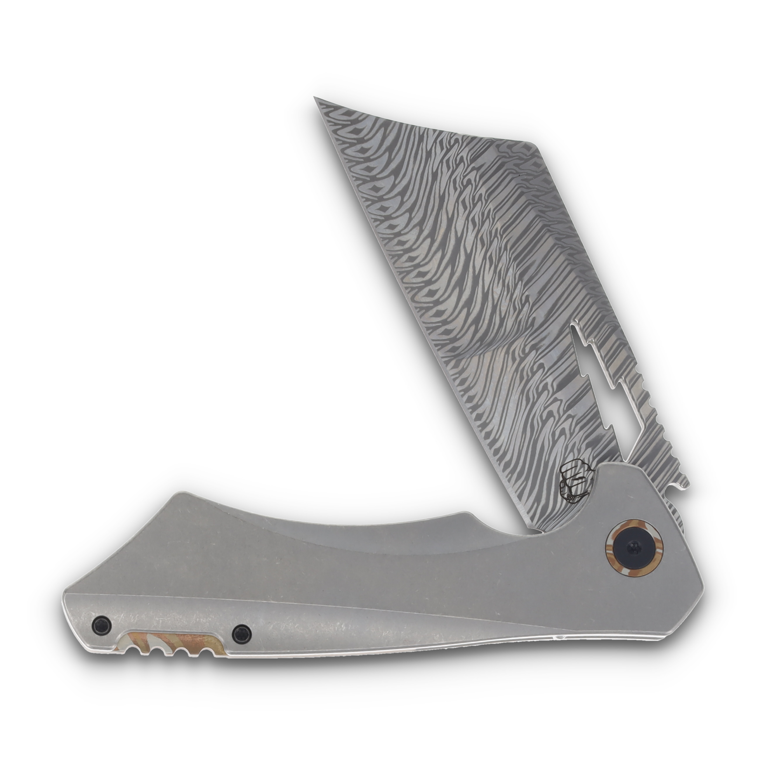 Something Obscene Nemley New Style  3.5in Fafnir Damasteel Cleaver SO018 View 3
