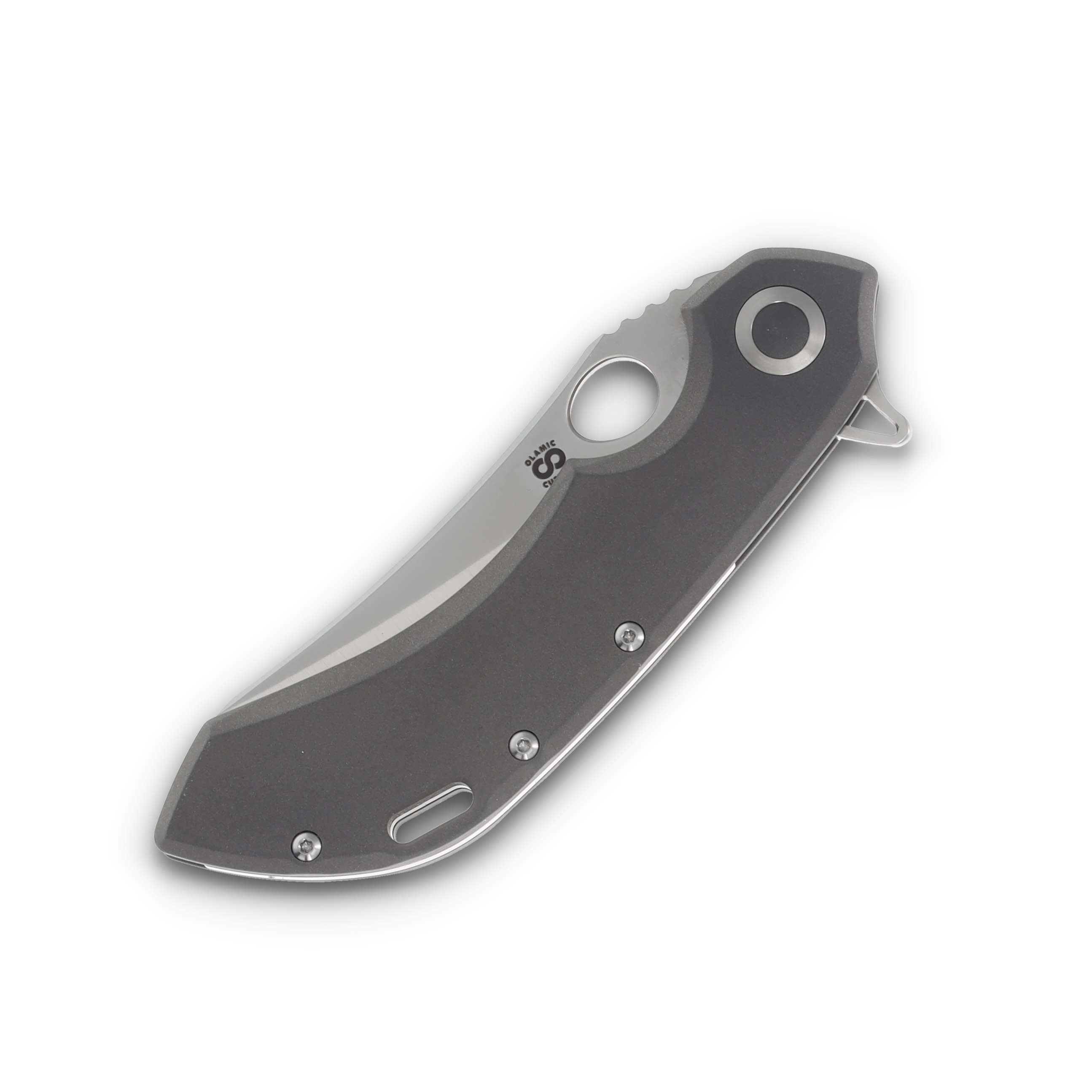 Olamic Wayfarer 247 Folding Knife 168-M Satin Mouflon Dark Blast 168M View 5