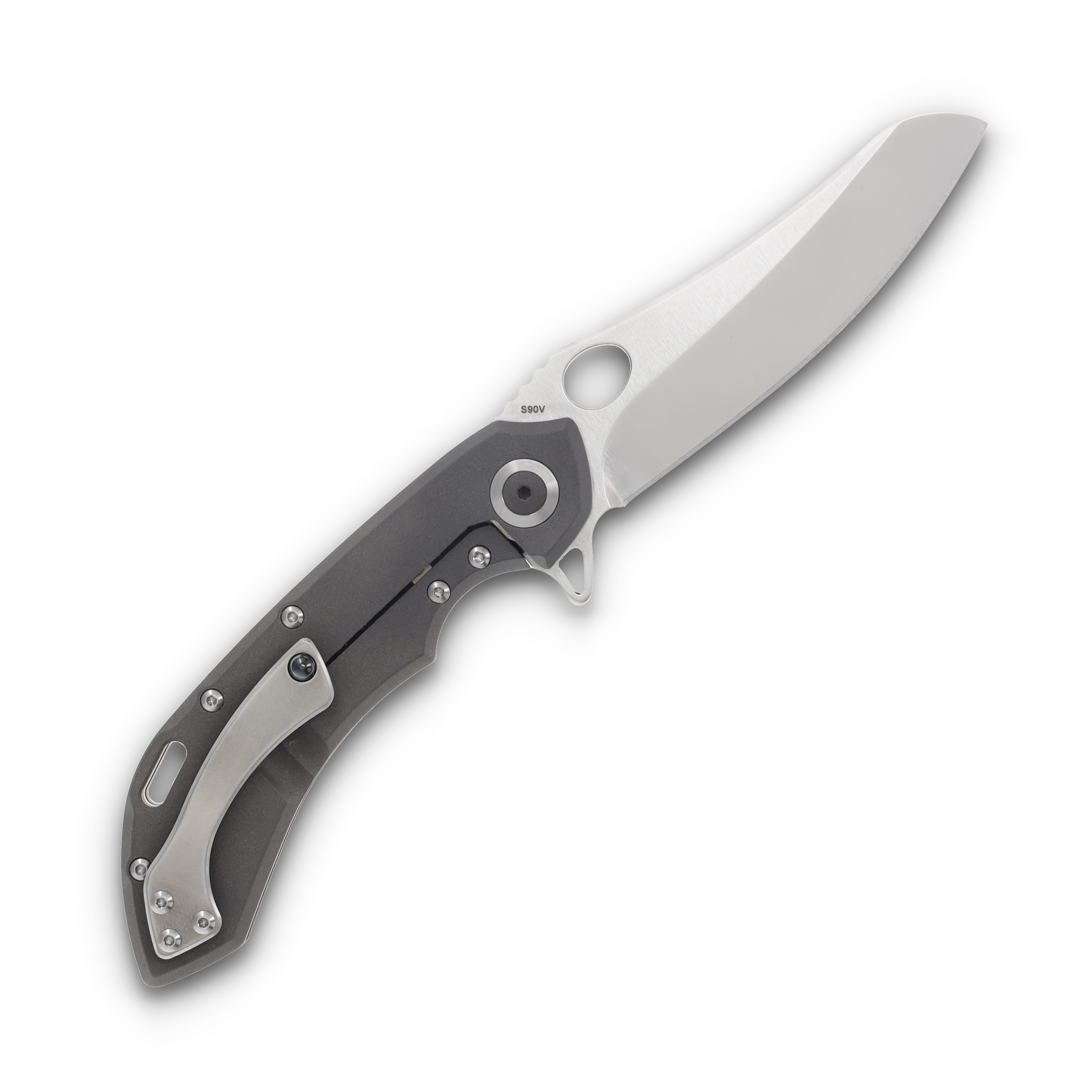 Olamic Wayfarer 247 Folding Knife 168-M Satin Mouflon Dark Blast 168M View 2