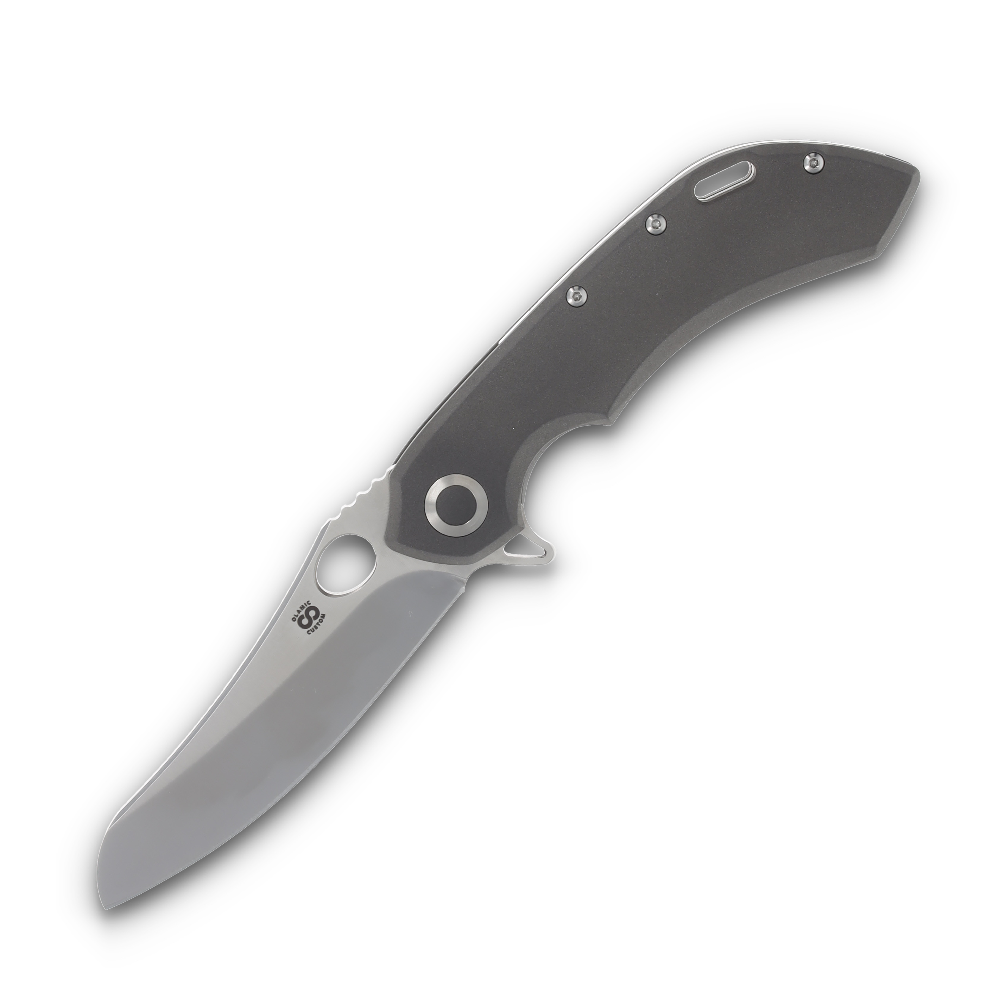 Olamic Wayfarer 247 Folding Knife 168-M Satin Mouflon Dark Blast 168M View 1