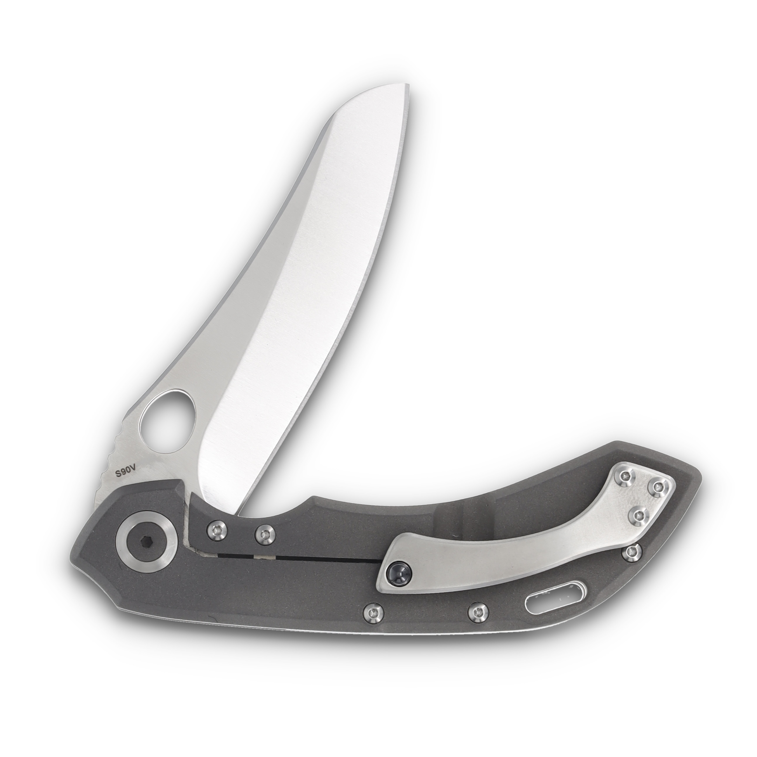 Olamic Wayfarer 247 Folding Knife 168-M Satin Mouflon Dark Blast 168M View 4