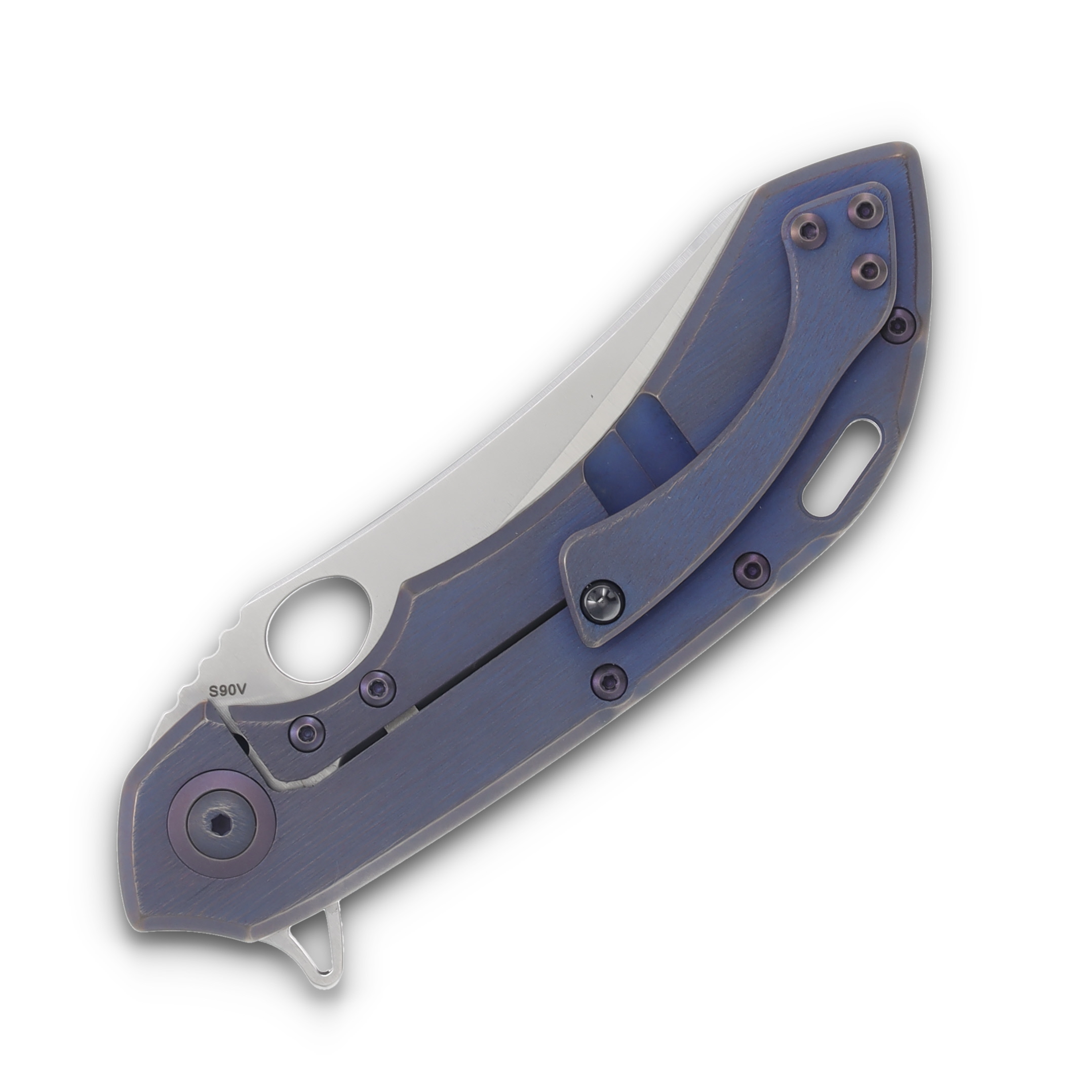 Olamic Wayfarer 247 Folding Knife 167-M Satin Mouflon Kinetic Ocean 167M View 6