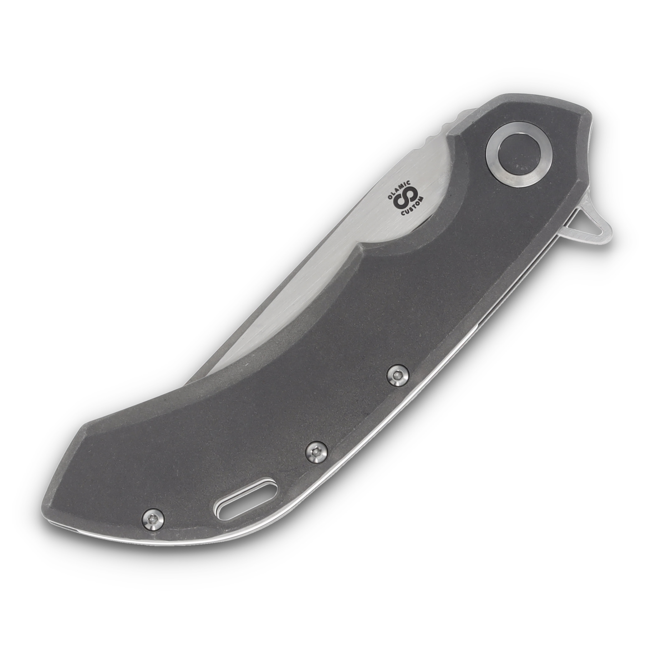 Olamic Wayfarer 247 Folding Knife 131-Q Stonewash Companto TexWash Mist 131Q View 5