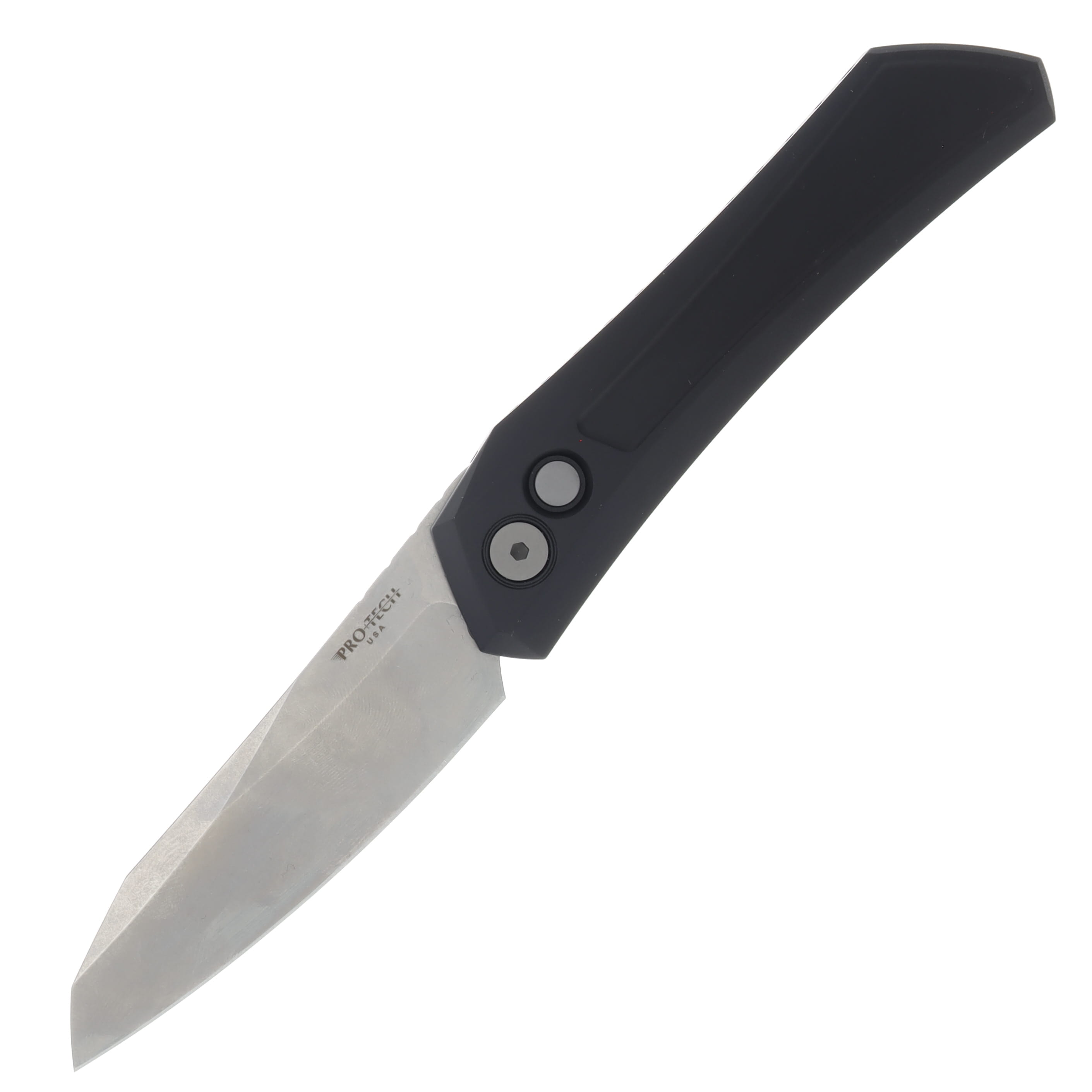 Pro Tech Auto Dmitry Sinkevich Design Oligarch Solid Black Aluminum Handle Stonewash Magnacut Blade AUPTDS101 View 1