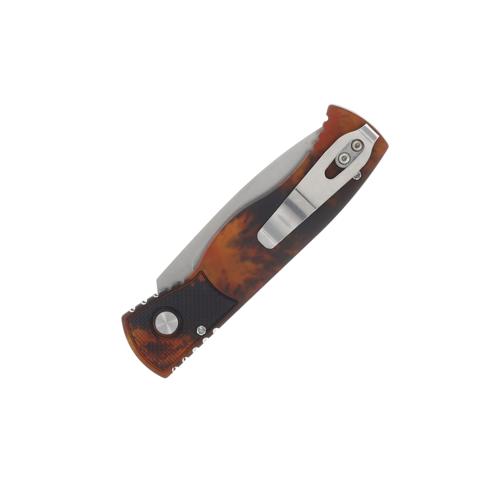 Pro Tech Auto Tactical Response 2 Del Fuego Anodized Handle With Textured Corners Stonewash Magnacut Blade AUPTT201-DF View 3