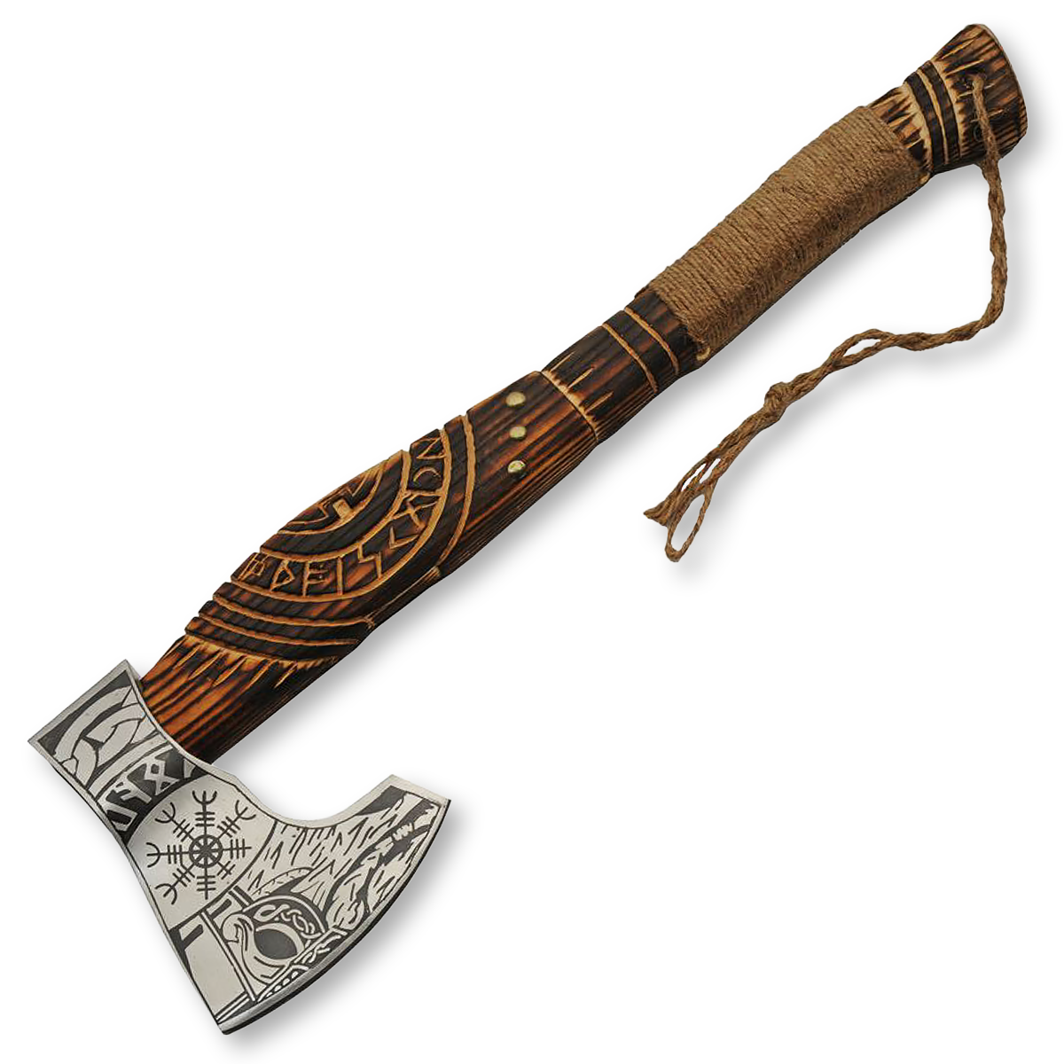 Szco  Etched Viking Axe Burnt Ash 5.25 Inch Plain Satin Axe 882469 View 2