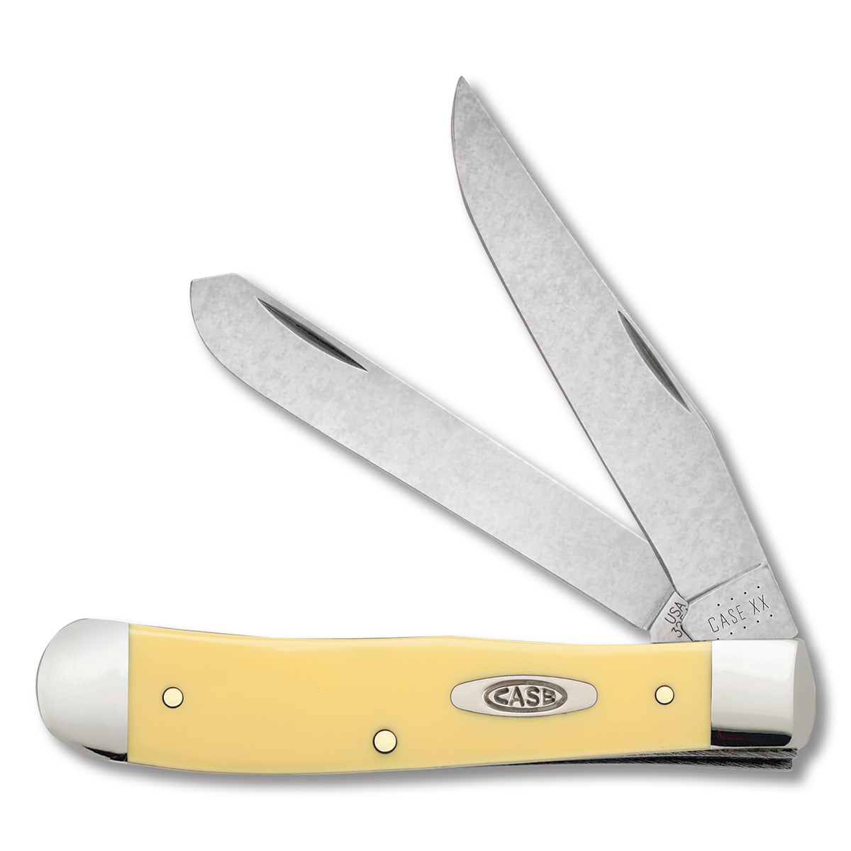 Case XX Yellow Synthetic Carbon Steel Pocket Clip Trapper Folding Knife CA30114 View 1