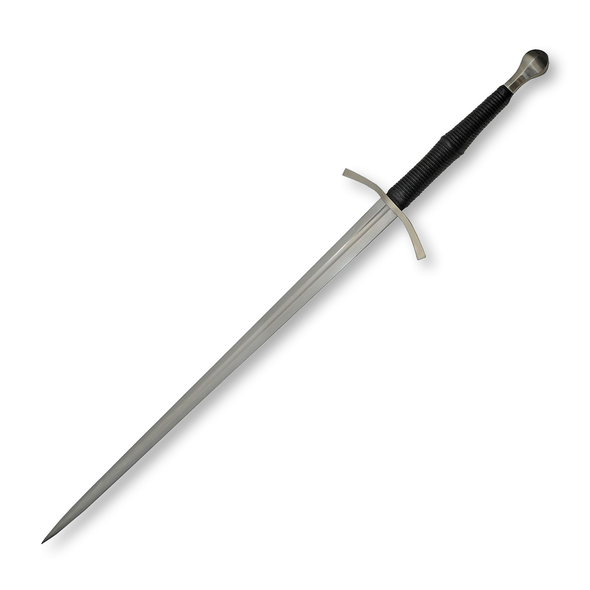 Battle Tested 50.75in Swiss Longsword Black Handle Plain Blade BT2706 View 3