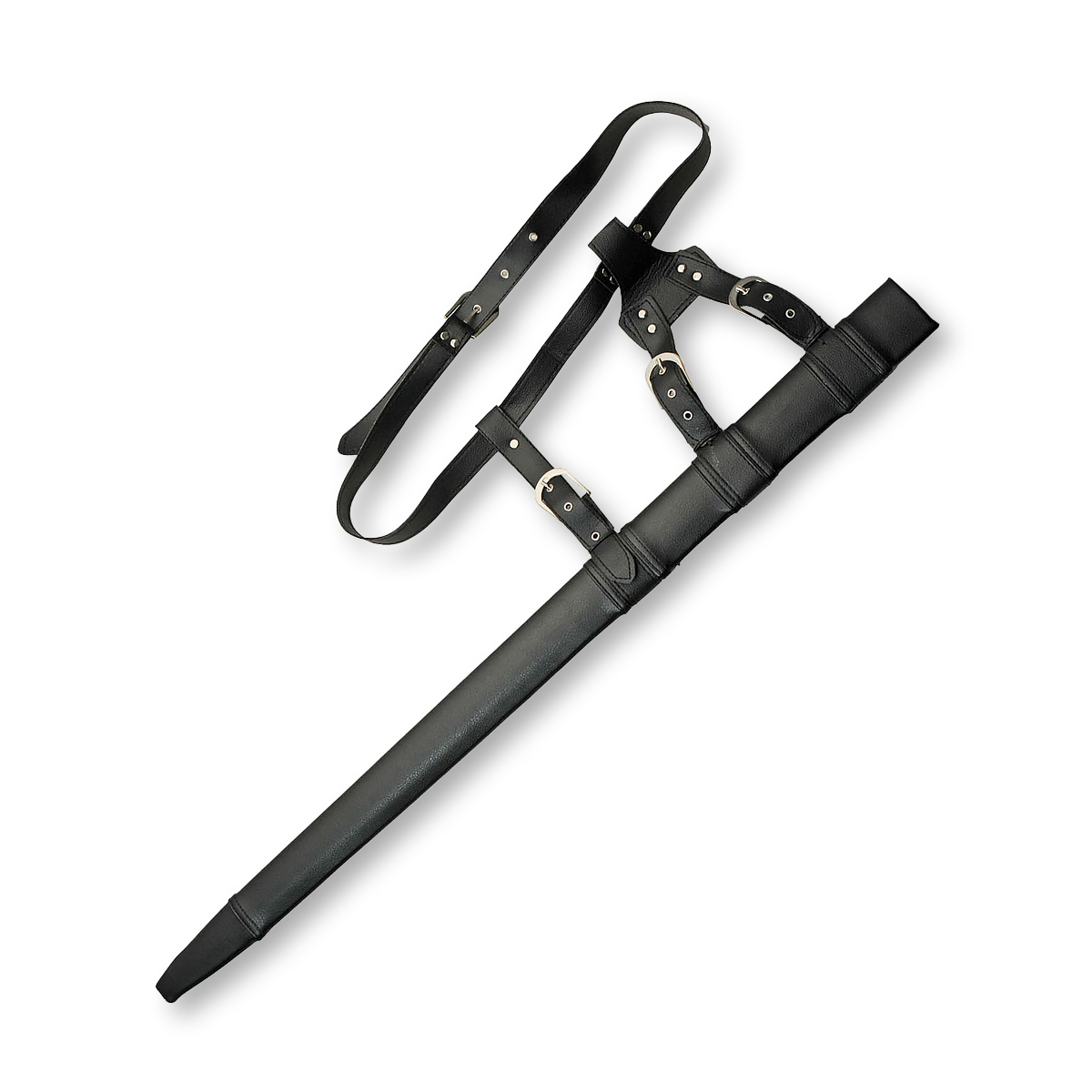 Battle Tested 44in Western Medieval Sword Black Handle Plain Blade BT2709 View 4