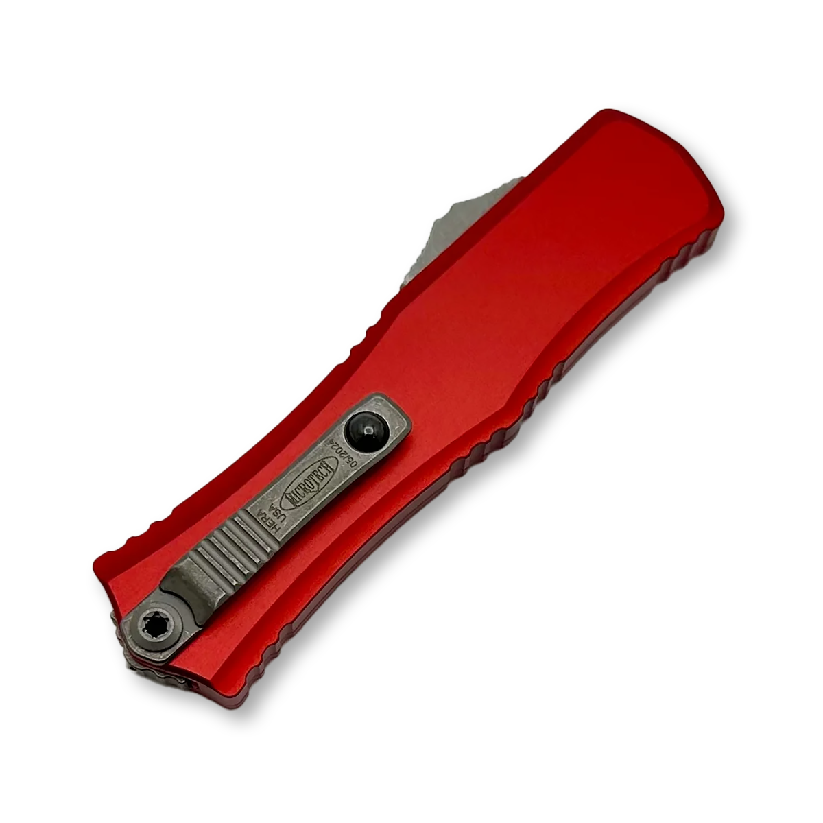 Microtech Hera II Mini D/E Red Apocalyptic Partial Serrated AUMT1702M11APRD View 2
