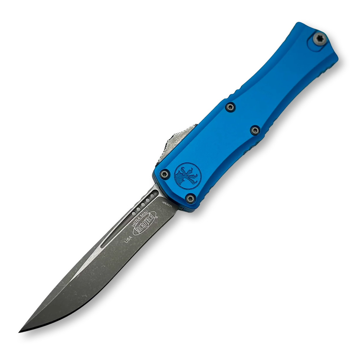 Microtech Hera II Mini Recurve Blue Apocalyptic Standard View 1