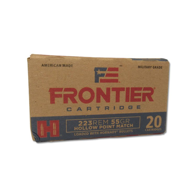 Hornady Frontier Cartridge 223 Remington 55 Grain Hornady Hollow Point Match 20 Rounds FR140 View 1