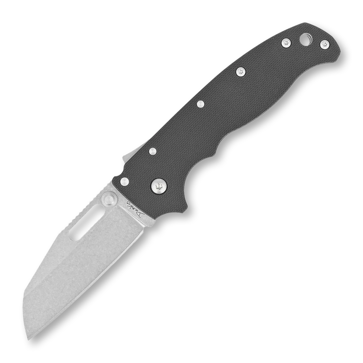 Demko Knives AD20.5 Folding Knife G-10 2.87in Plain Satin Sharksfoot 205-D2-BLKPPG10-SF View 1
