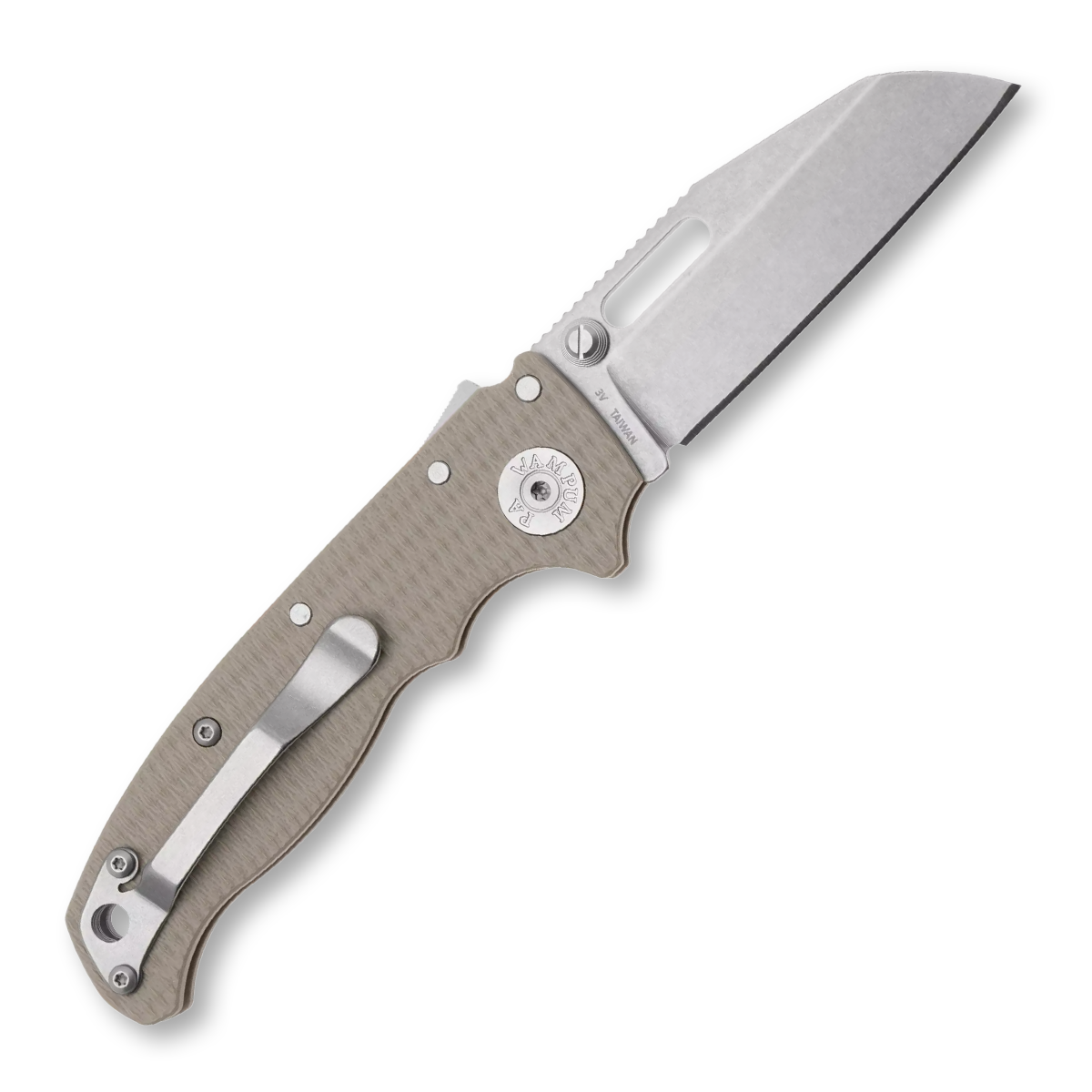 Demko Knives AD20.5 Shark Lock Coyote Tan Folding Knife 3in Shark Foot 205-3V-SFCT View 2