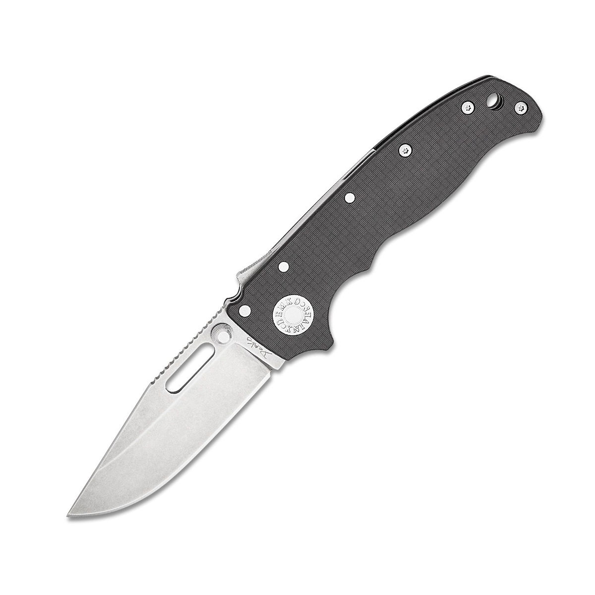 Demko Knives AD20.5 Shark Lock Folding Knife 3in Clip Point Blade 205-20CV-CARBON-CP View 1
