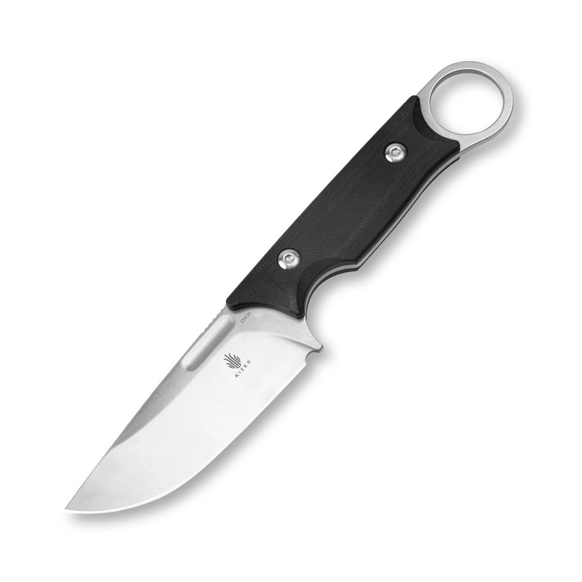 Kizer Cabox Fixed Blade Knife 3.35 Inch Plain Satin Drop Point 1048C1 View 2
