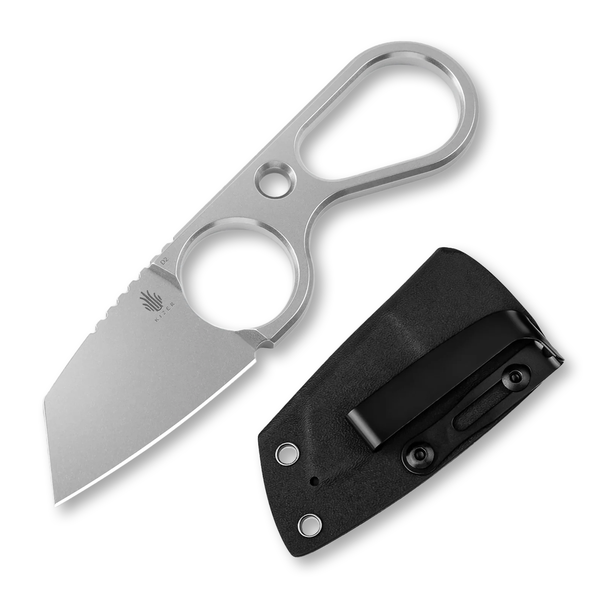 Kizer Bowtie Fixed Blade Knife Satin Plain Satin Wharncliffe 1061A1 View 1