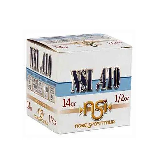 Nobel Sport Club USA .410 Ga 2.5in #8 Shot 1/2oz Lead 25 Rd Box ANS4128 View 1
