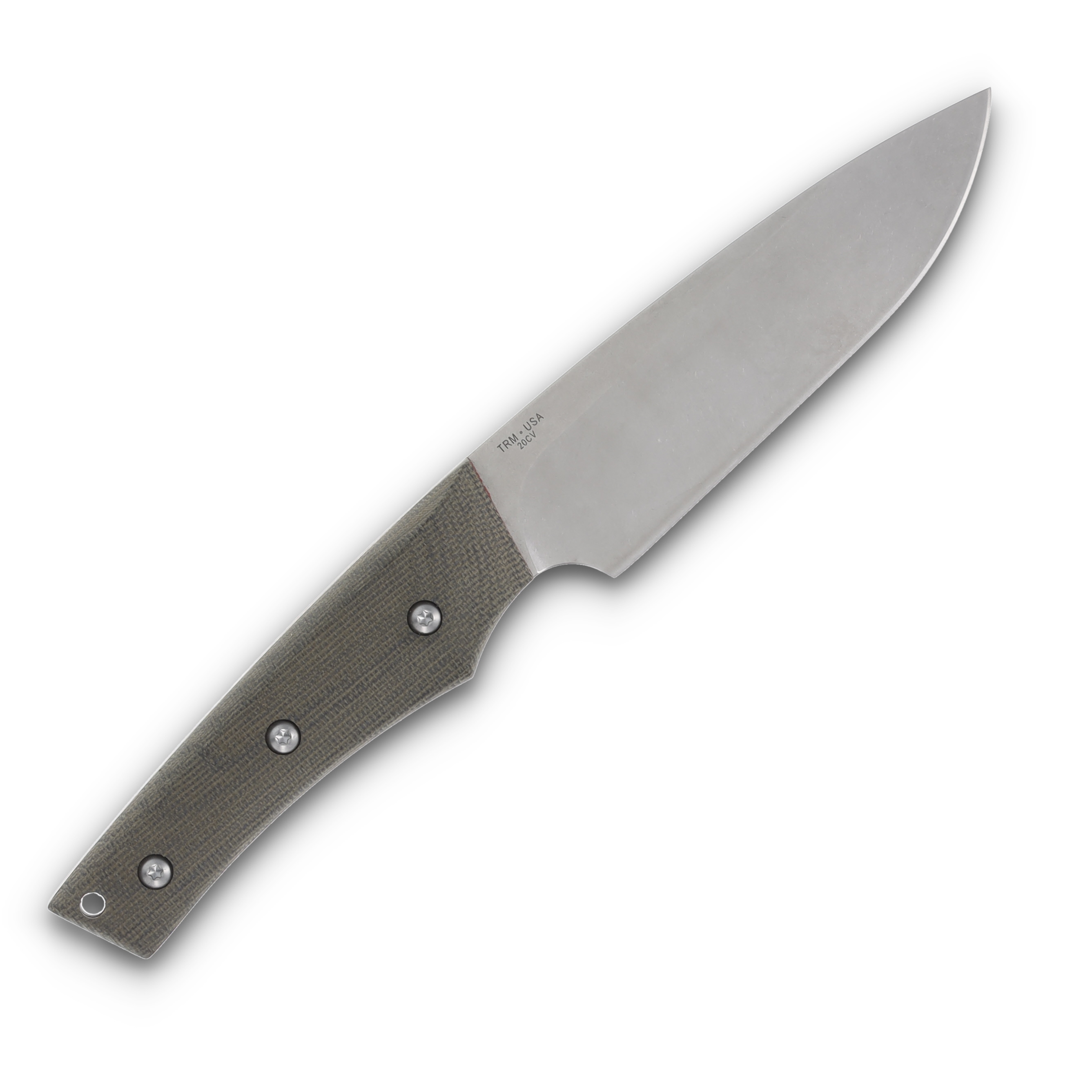 Three Rivers Red Line Fixed Blade OD Green Micarta with Leather Sheath RLINE-MIC-OD View 3