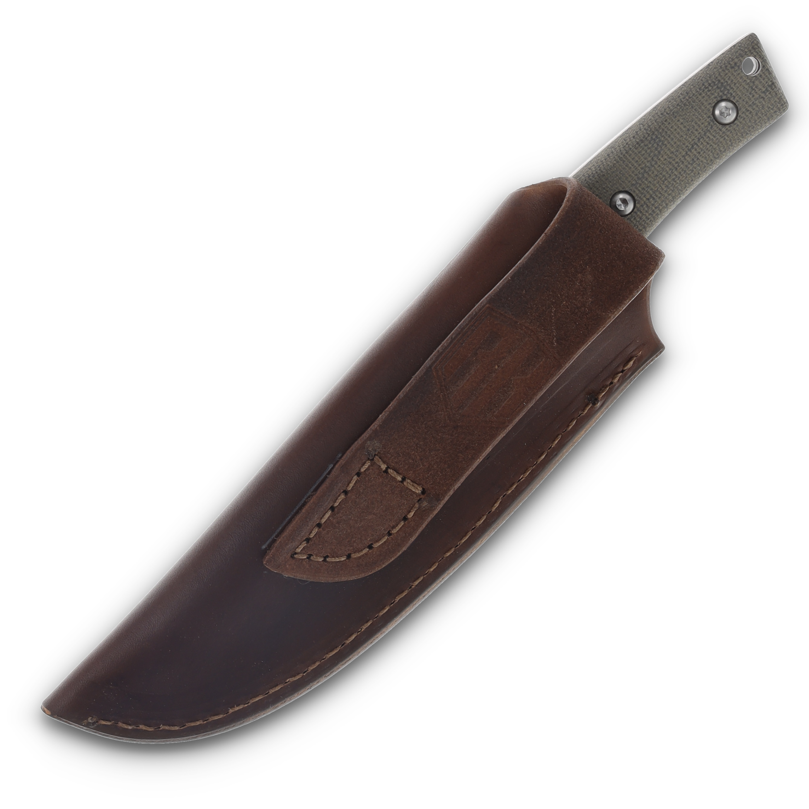 Three Rivers Red Line Fixed Blade OD Green Micarta with Leather Sheath RLINE-MIC-OD View 8