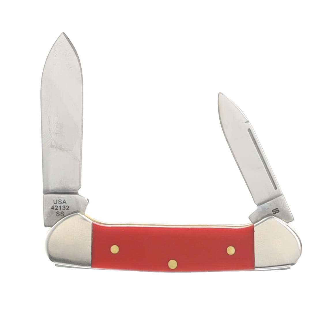 Case XX Red Smooth Synthetic White SparXX Baby Butterbean Folding Knife CA56985 View 2