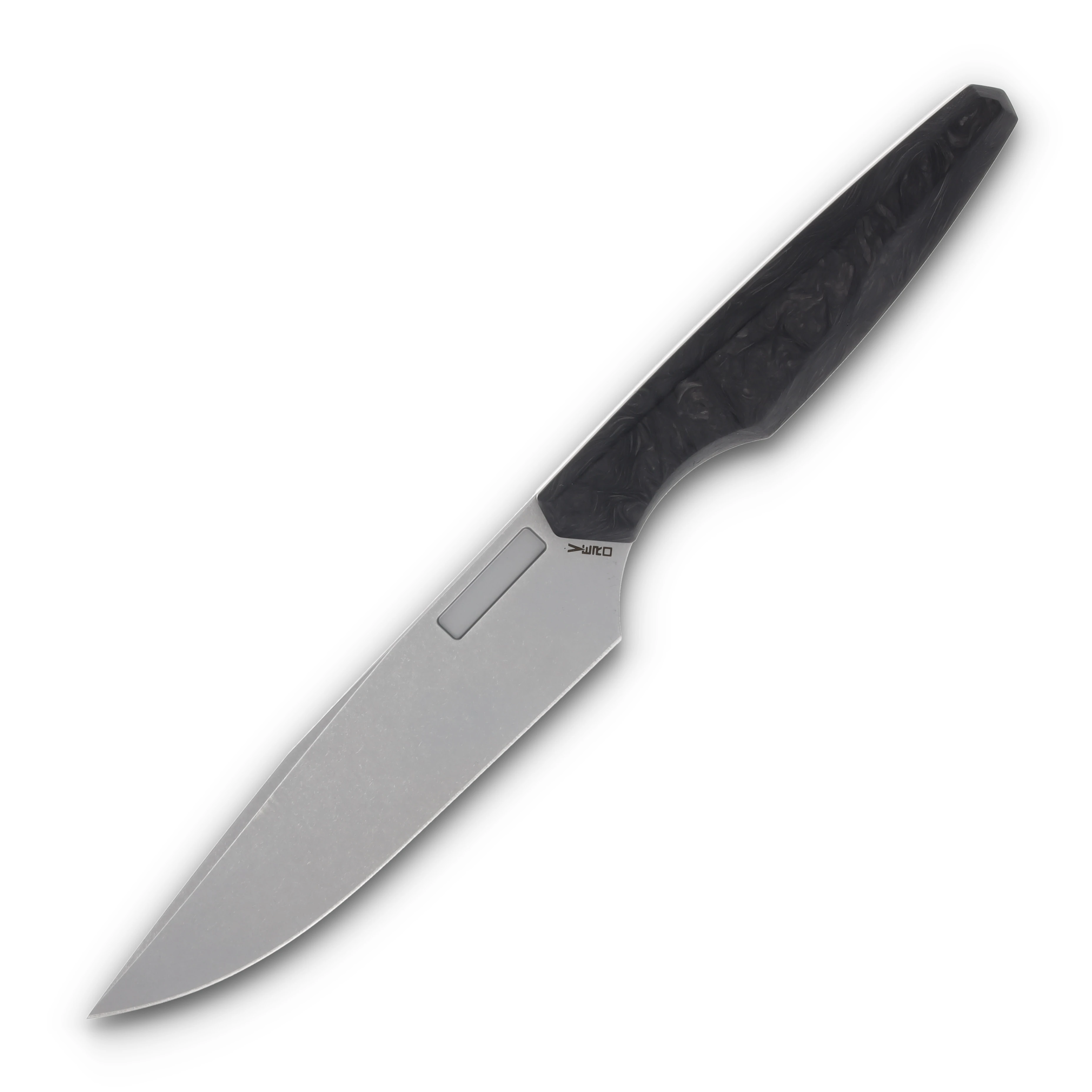Vero Engineering Utility 5 Fixed Blade Kitchen Knife Stonewash/Marbled Carbon Fiber V-VU5-SMCF-0439-S View 1