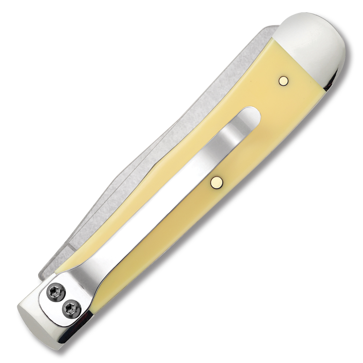 Case XX Yellow Synthetic Pocket Clip Trapper Folding Knife CA81091