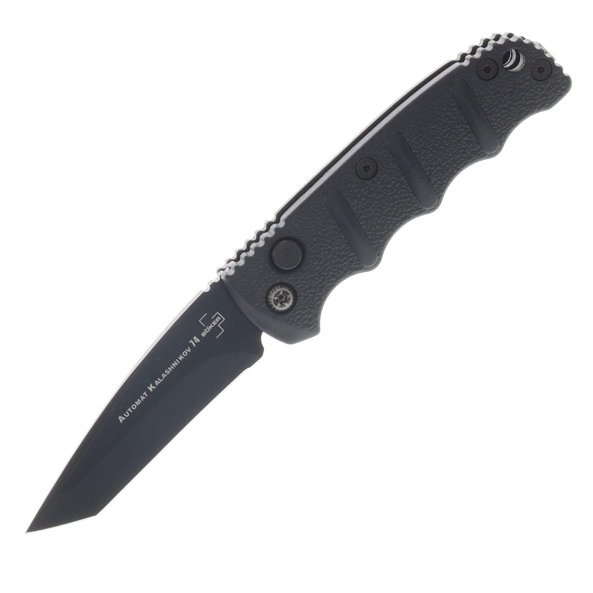 Boker Plus KALS Mini D2 Automatic Knife Black -2.52in Tanto S/E Plain AUBK01KALS97 View 1